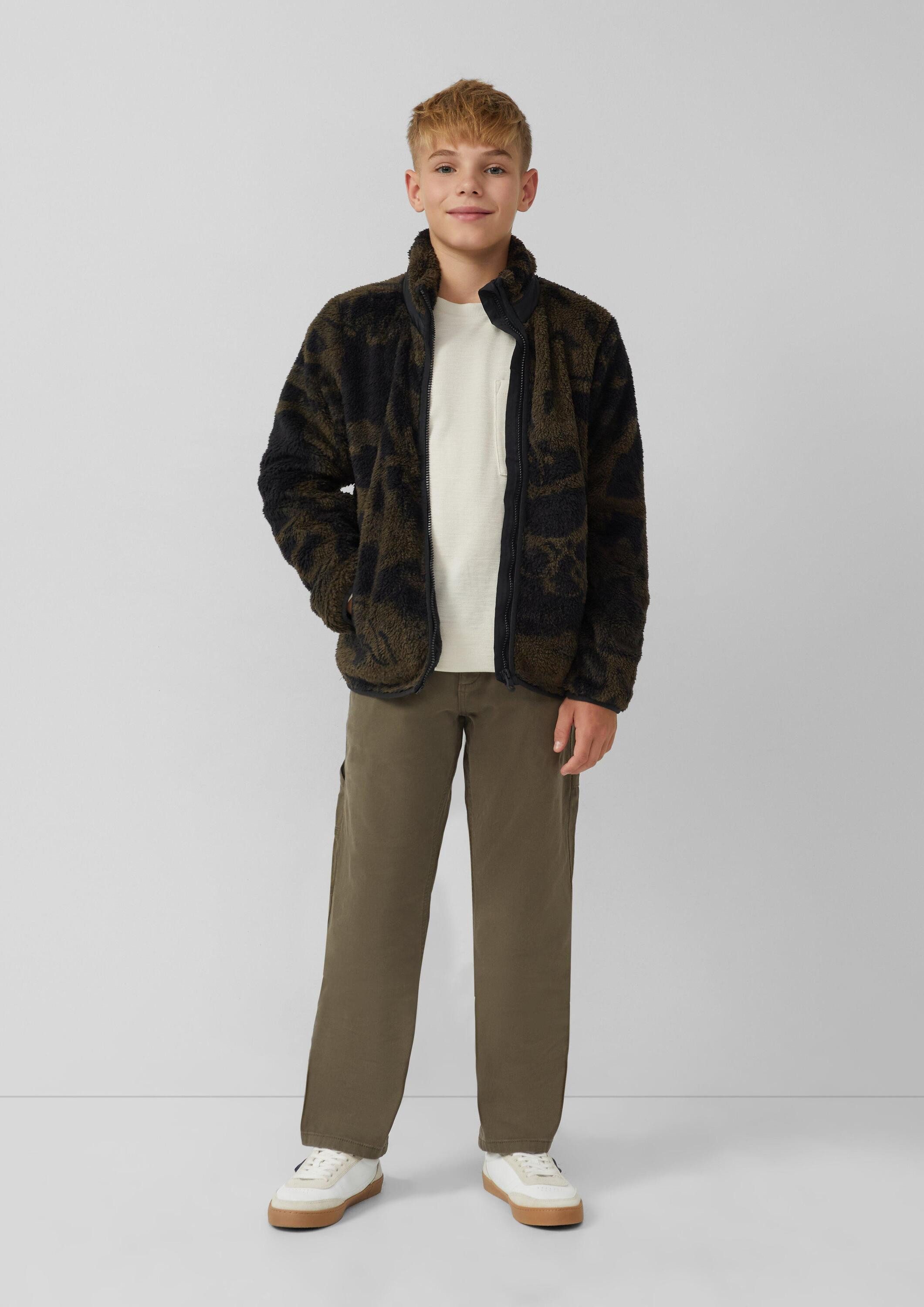 s.Oliver Langarmshirt T-Shirt Longsleeve aus strukturiertem Jersey mit Brusttasche