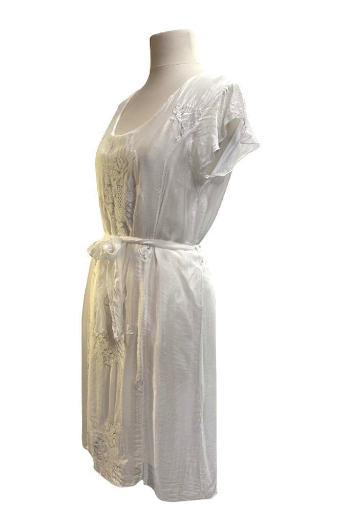 mit Herbst Weiß Seidenkleid Sommer Muster Sommerkleid Kleid BZNA