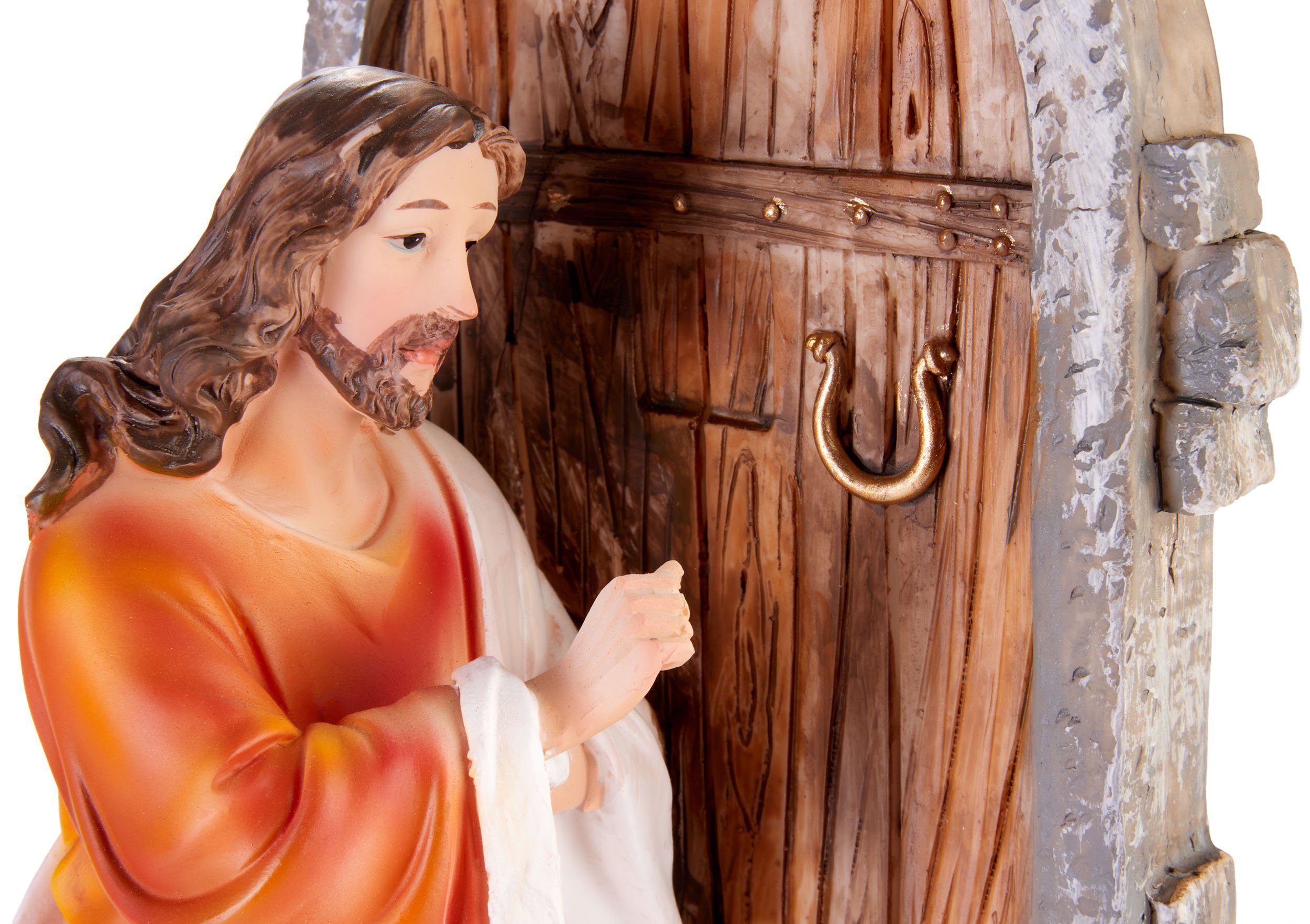 Weihnachtsfigur St), 30 Tischdekoration 1 handbemalter der Christus - klopft cm Tür aus Weihnachtsdekoration (mit BRUBAKER - Jesus Weihnachtsfigur an Polyresin, Abendmahlszene Figur