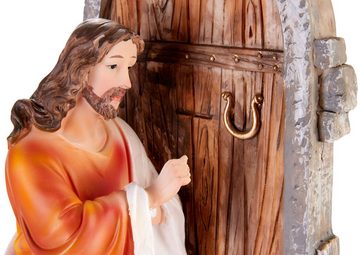 BRUBAKER Weihnachtsfigur Jesus Christus klopft an der Tür - 30 cm Weihnachtsdekoration (mit handbemalter Figur aus Polyresin, 1 St), Abendmahlszene Weihnachtsfigur - Tischdekoration