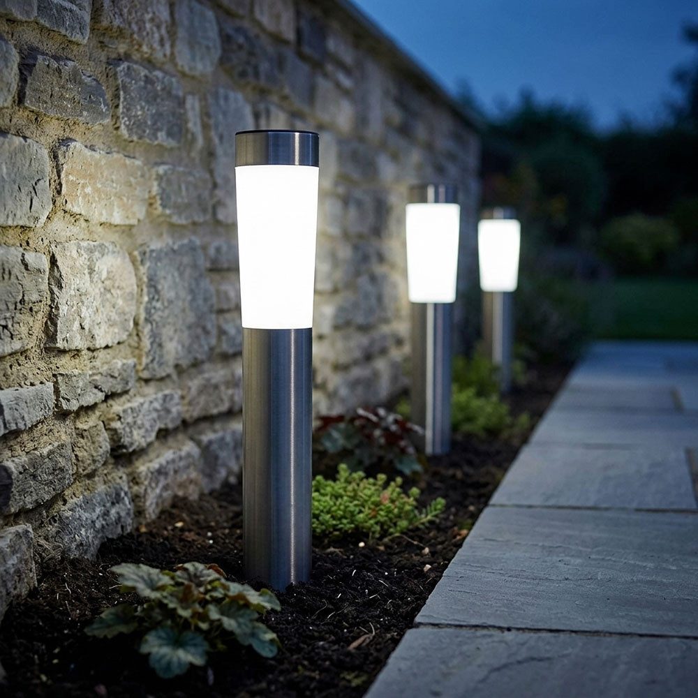 GLOBO LIGHTING LED Pollerleuchte, LED-Leuchtmittel fest verbaut, Neutralweiß, Solarleuchten Stecklampen Solarlampen LED Erdspieß