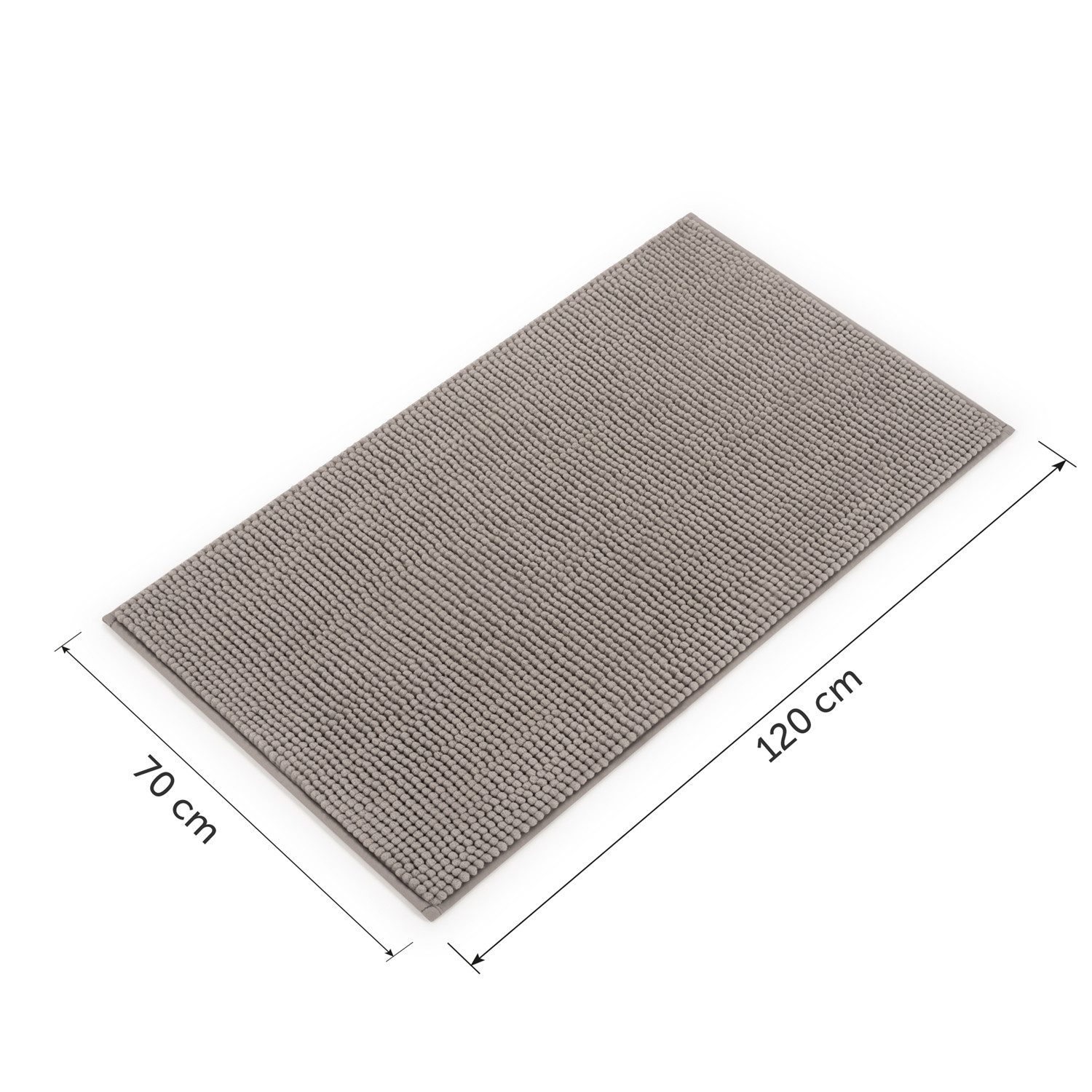 Blumtal Badematte Chenille weicher Badezimmerteppich, strapazierfähig, rutschfest, Polyester, Läufer, 40°C maschinenwaschbar