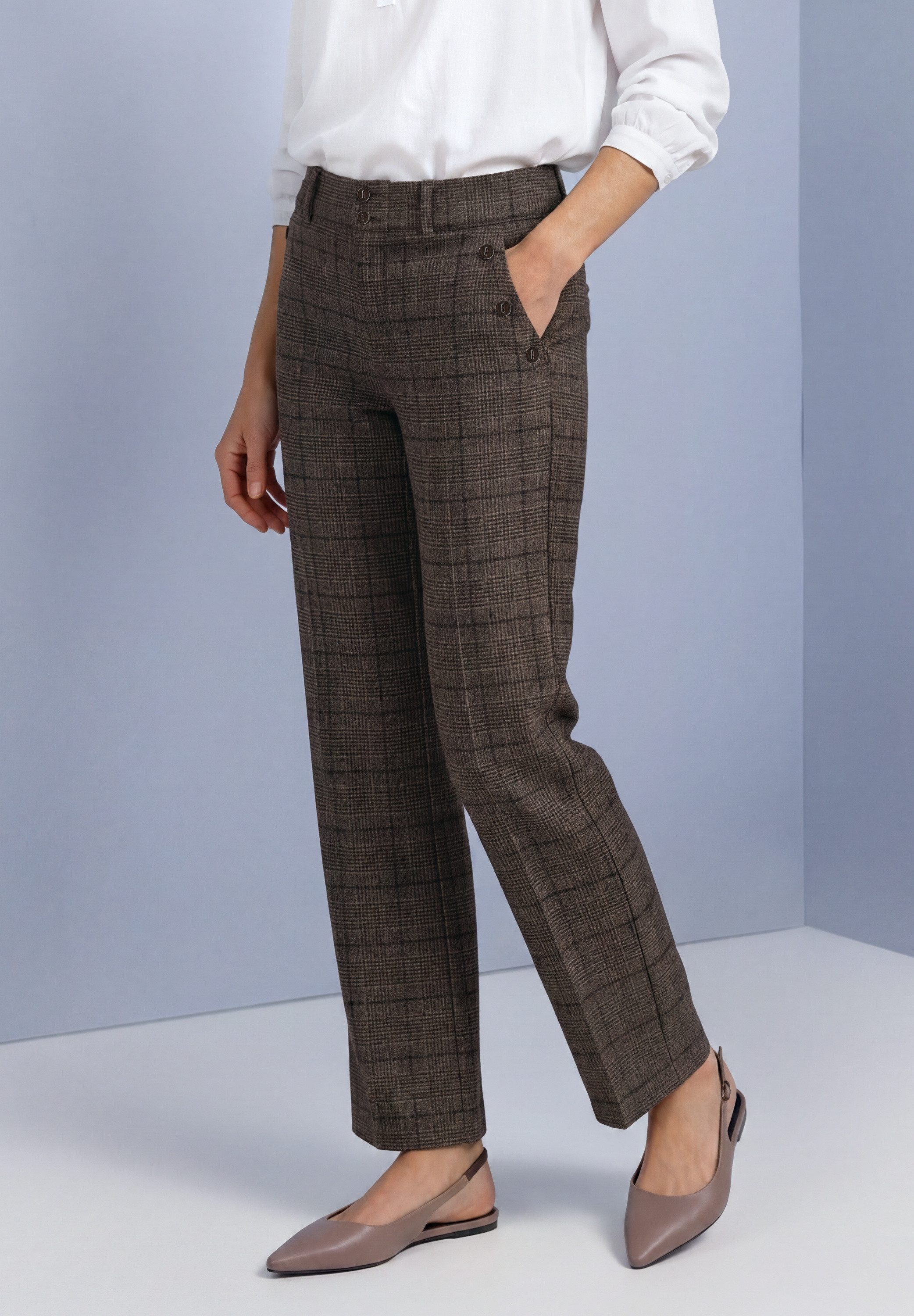 STREET ONE Stoffhose Style Amalia mit Karomuster / mit Stretch