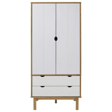 vidaXL Kleiderschrank Kleiderschrank OTTA Braun&Weiß 76,5x53x172 cm Massivholz Kiefer (1-St)