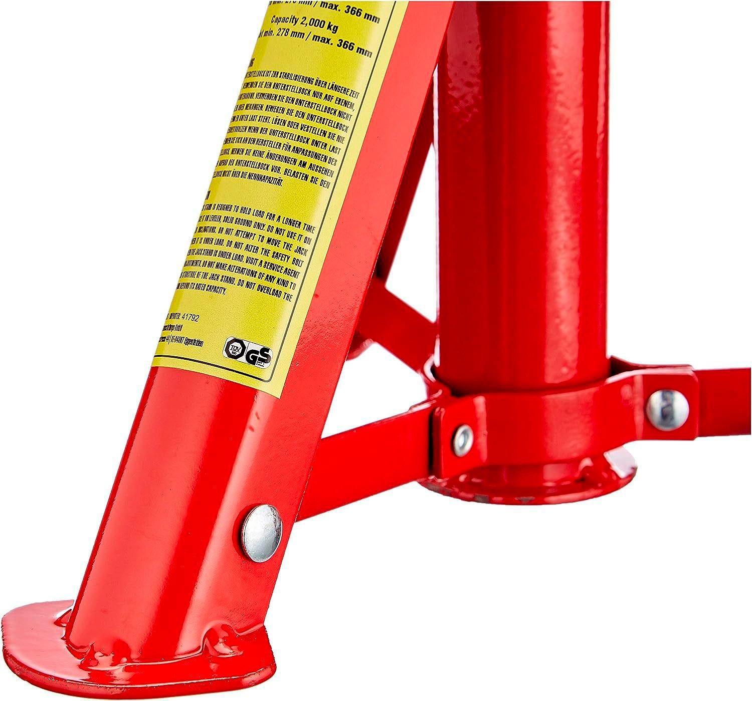 Petex Unterstellbock mit rot Tragkraft: Sicherungssplint, 2 höhenverstellbar faltbar, 2er Tonnen, und Set