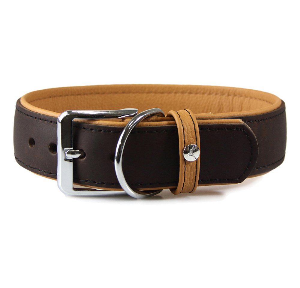 Das Lederband Hunde-Halsband Hundehalsband Vancouver mocca/caramel
