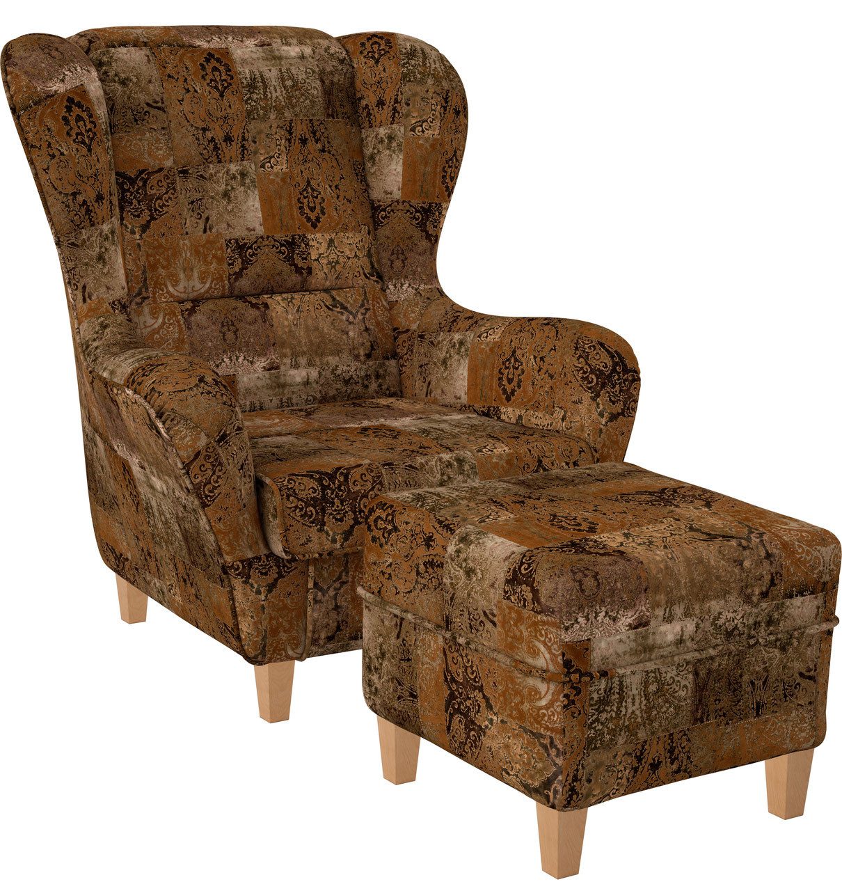 Supellex Ohrensessel Sofia Relaxsessel mit Hocker günstig online kaufen