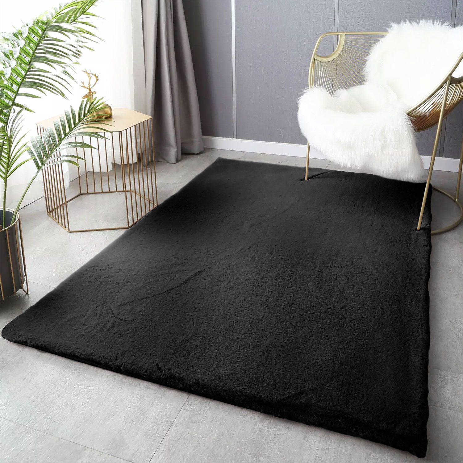 Vimoda Fellteppich Teppich Wohnzimmer Deluxe waschbar, günstig online kaufen