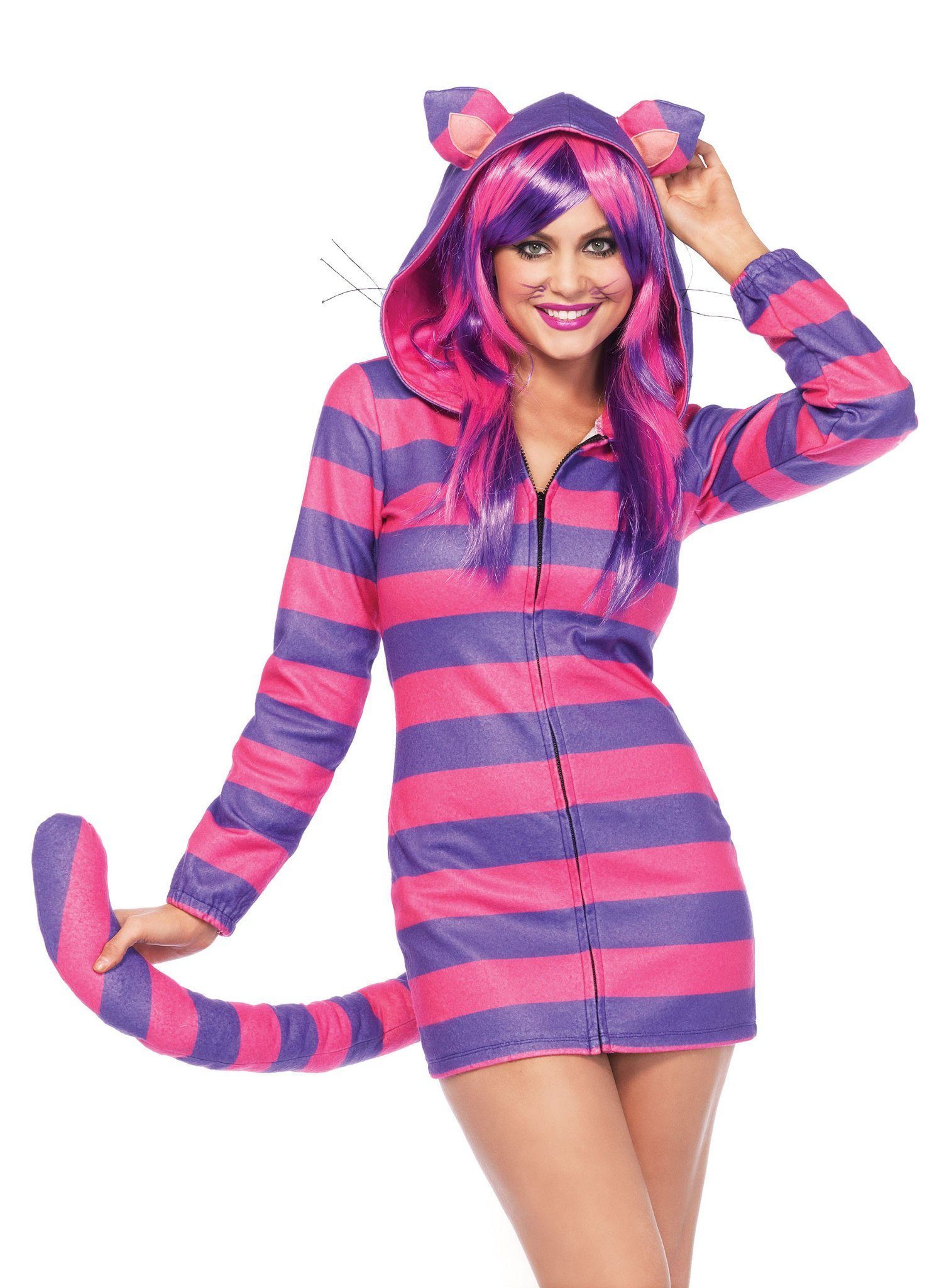 Leg Avenue Kostüm Grinsekatze Hoodie Dress, Witziger Einteiler für fantasti günstig online kaufen