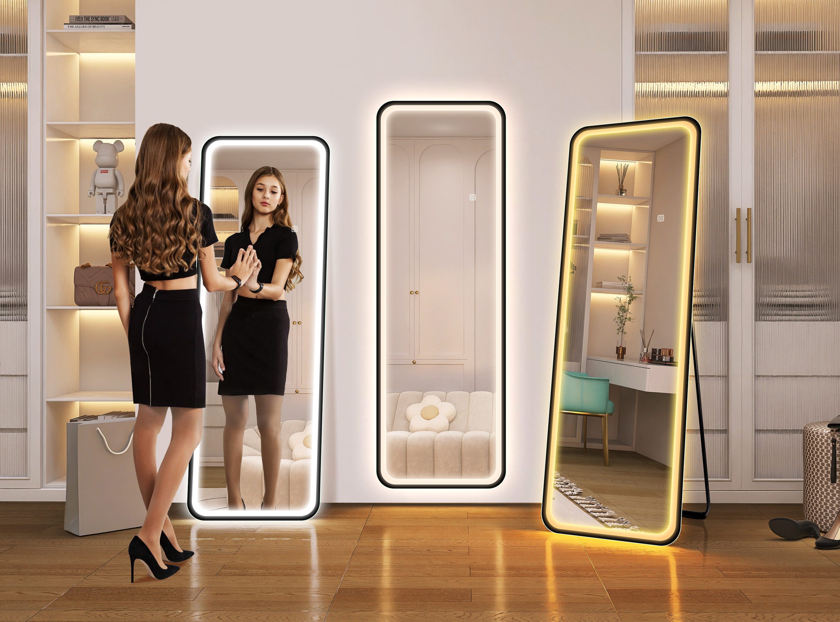 STARLEAD Standspiegel LED-Ganzkörperspiegel 150x50 cm, dimmbarer günstig online kaufen