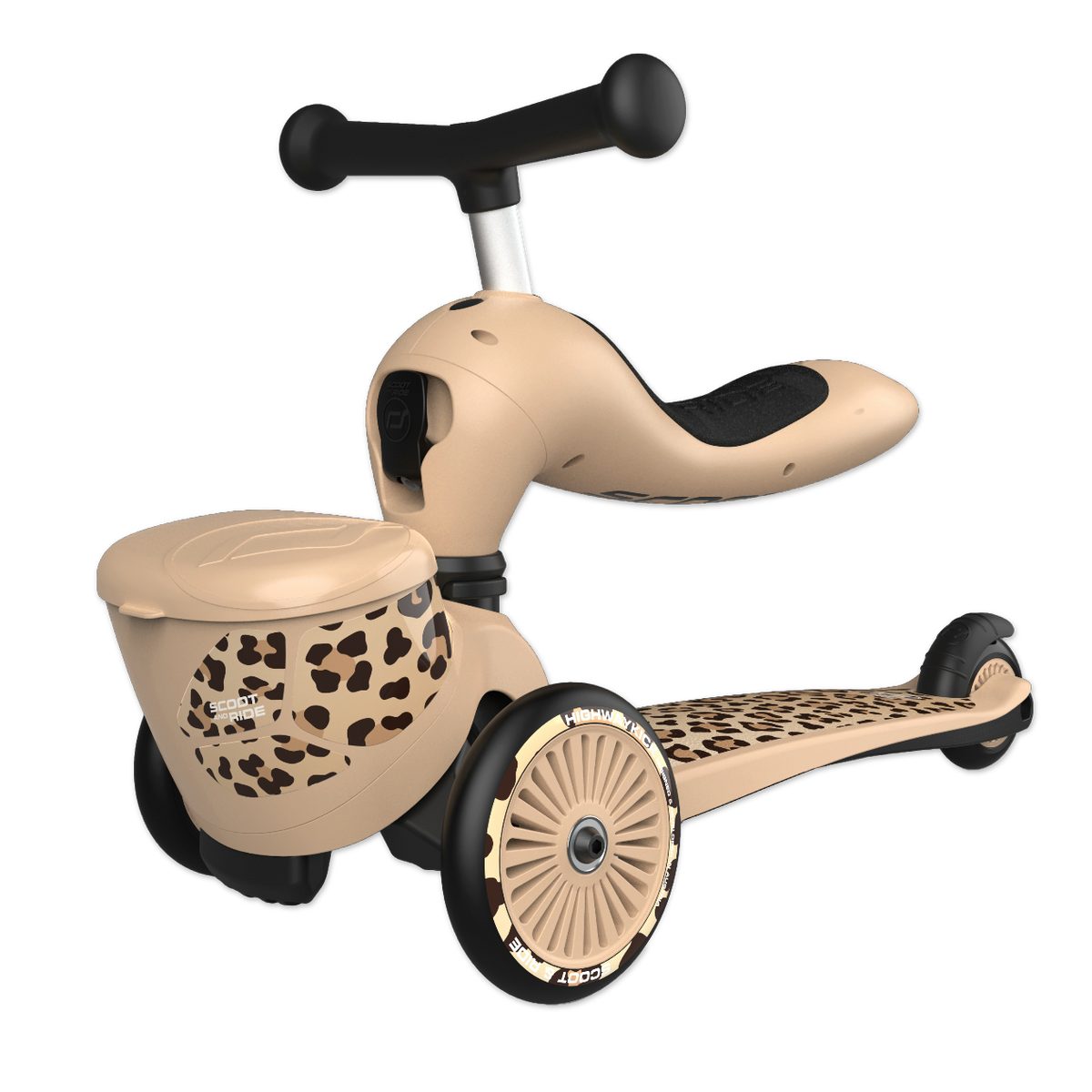Scoot and Ride Lauflernhilfe, Lauflernhilfe und Kickboard, integrierte Transportbox für Spielsachen