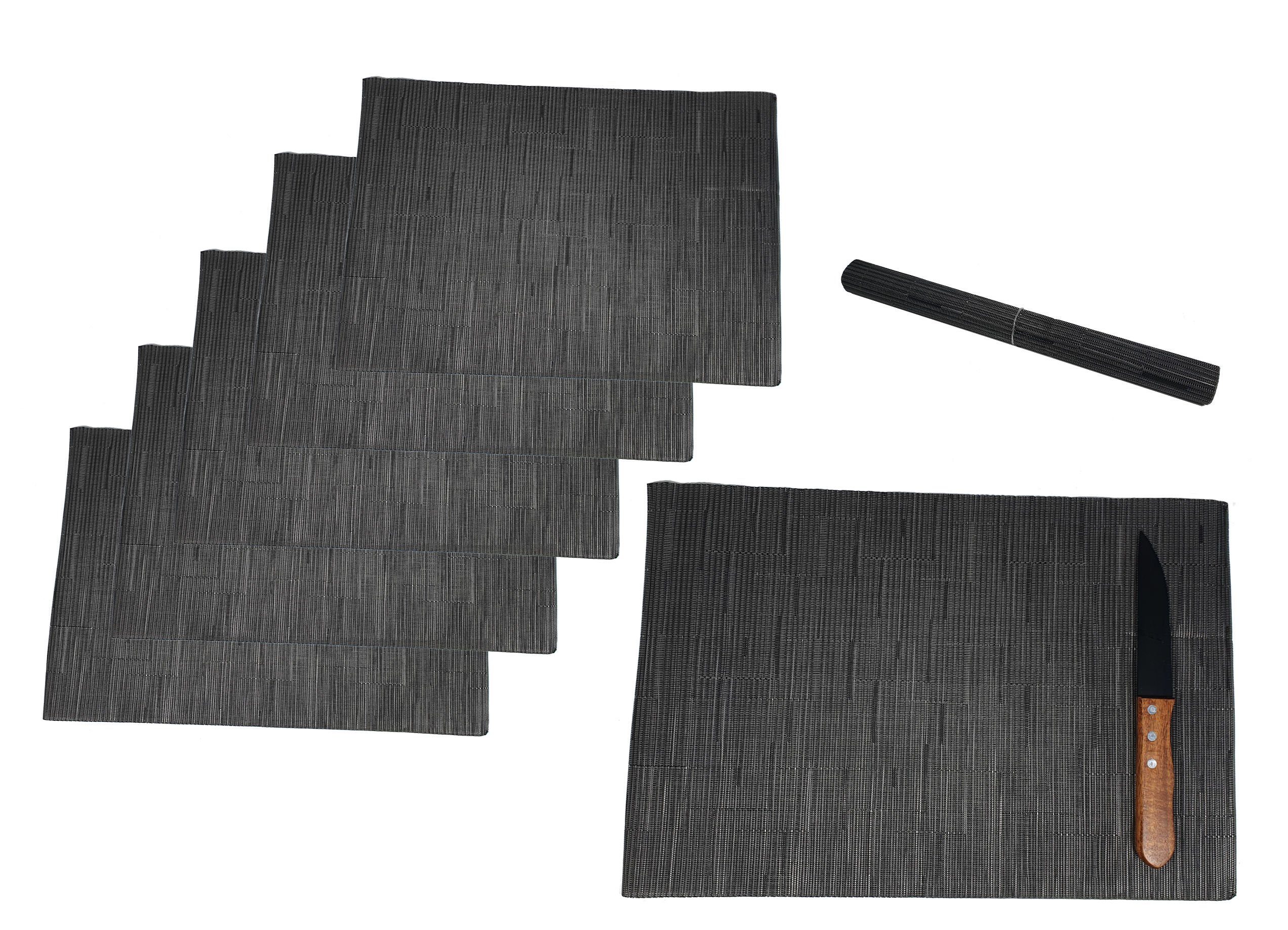 cm 6er - 30x45 anthrazit Platzset, Platzdecken Set, - Spetebo, Polyester