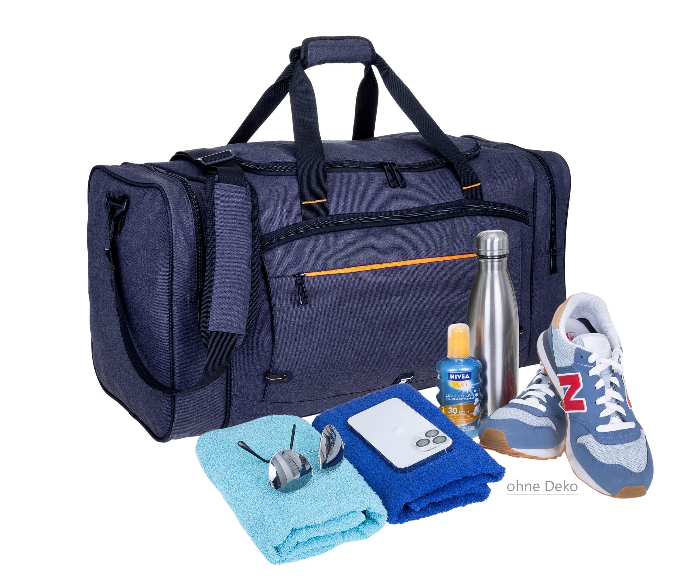 ELEPHANT Sporttasche Reisetasche Sauna Fitness Sport Tasche Accent L 53 cm, 40 Liter Damen Herren Saunatasche Fußball + Trinkflasche