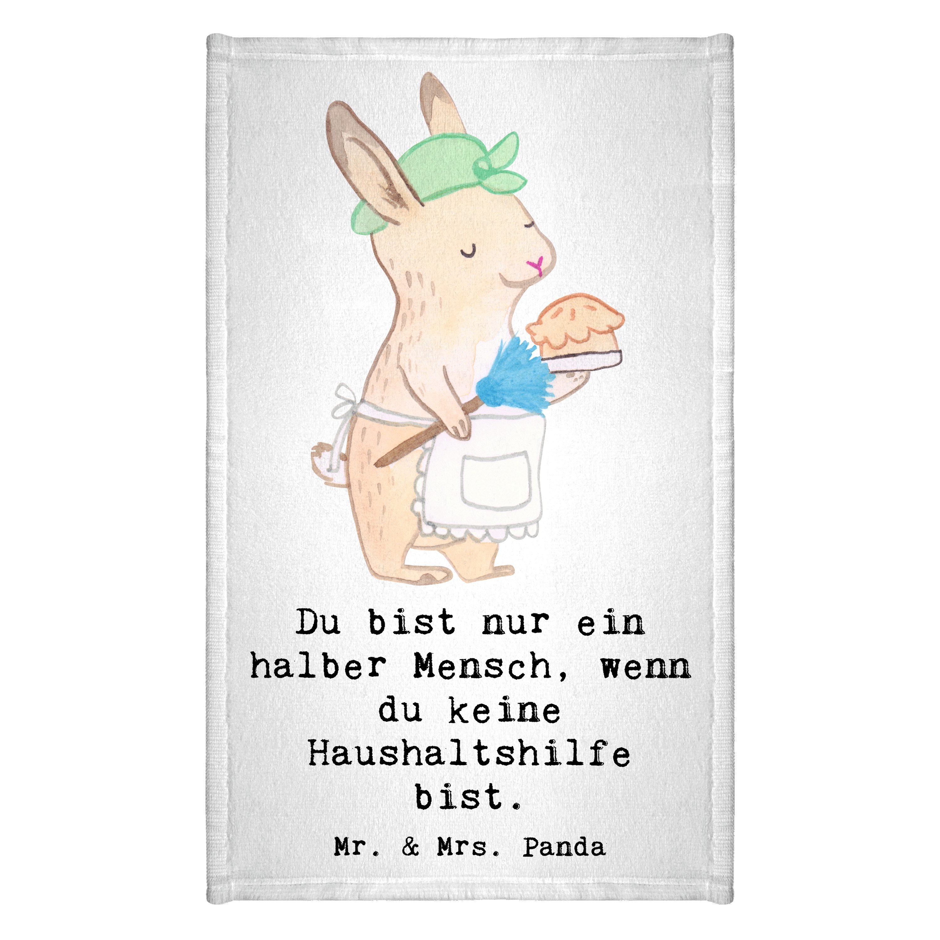 Mr. & Mrs. Panda Handtuch Haushaltshilfe Herz, Handtuch, Weiß, Kleines Handtuch, Mini-Handtuch, Kunstfaser (Packung), frottee gästehandtuch handtuch baumwolle handtuch für hände