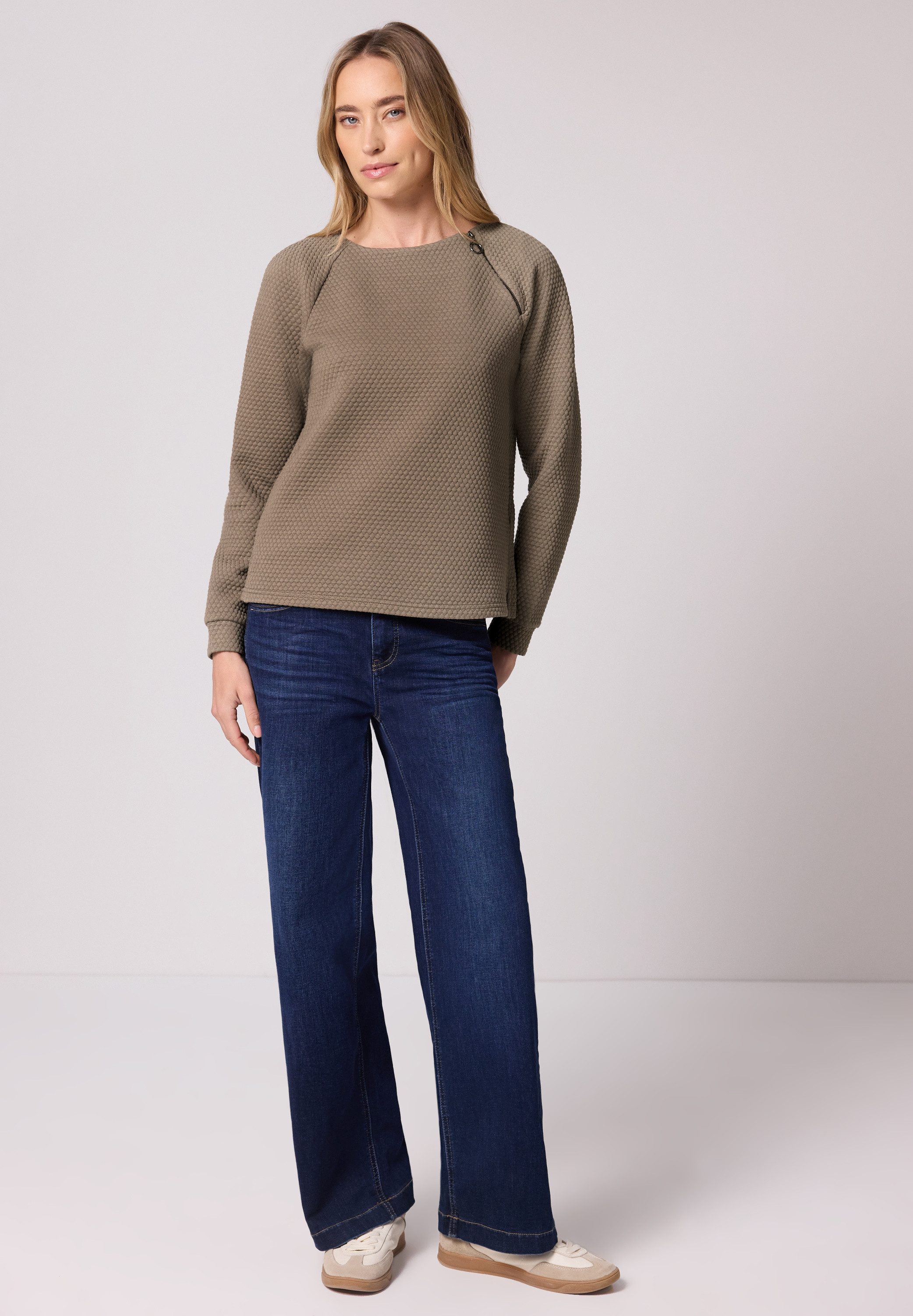 STREET ONE Langarmshirt mit U-Boot-Ausschnitt
