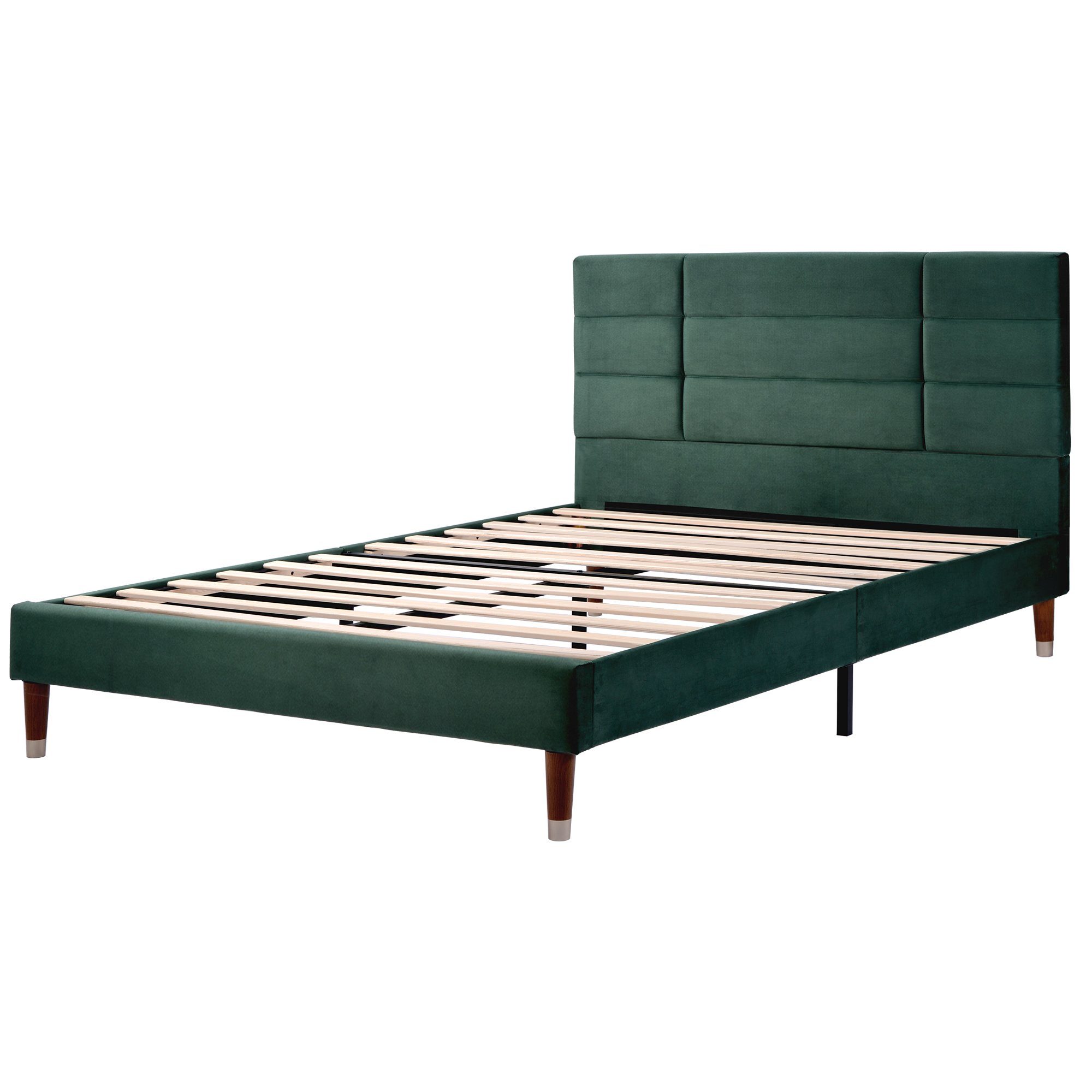 Polsterbett (Doppelbett 140x200 cm mit Matratze), Lattenrost aus Holz, Stabile Konstruktion, Samt