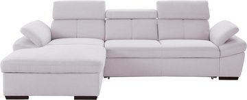 exxpo - sofa fashion Ecksofa Salerno, inkl. Kopf- und Armteilverstellung, wahlweise mit Bettfunktion, L-Form