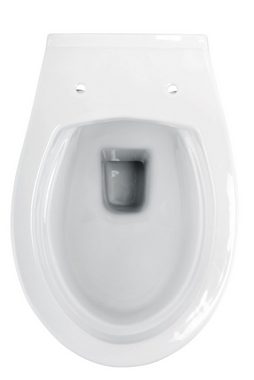 aquaSu Tiefspül-WC, Wandhängend, Abgang Waagerecht, Erhöhtes Wand WC +6 cm, spülrandlos, WC-Sitz Absenkautomatik, 045810