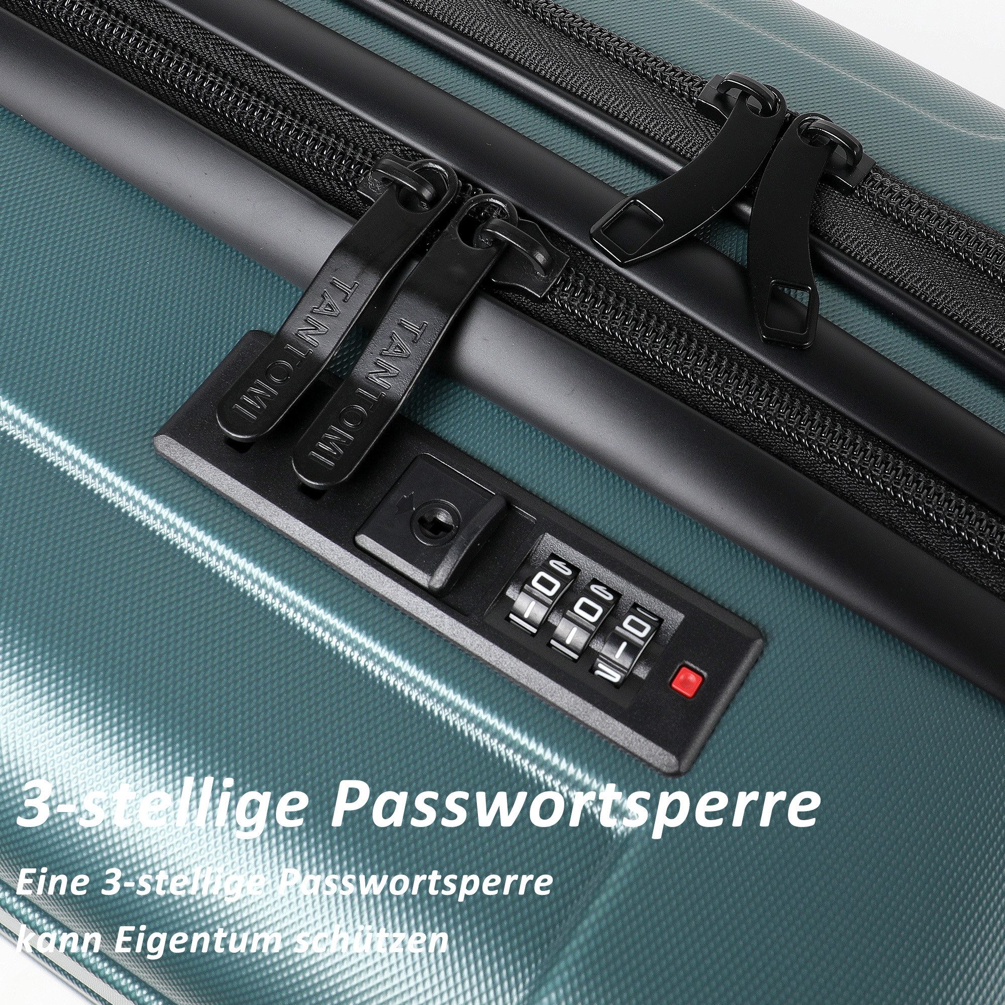 TAN.TOMI Hartschalen-Trolley Laptopfach vorne Koffer Handgepäck Hartschalenkoffer Rollkoffer, ABS-Schale 360-Grad-Lautlosrollen für Geschäftsreisen
