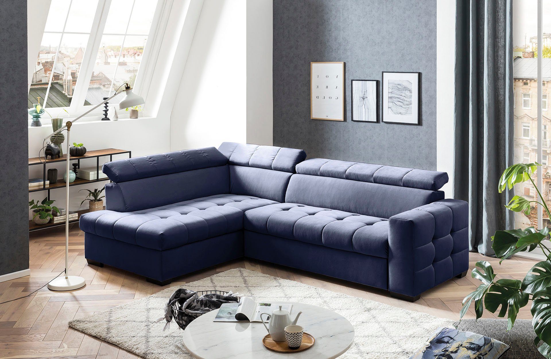 beträchtlich exxpo - sofa fashion Ecksofa mit im und Otusso, Bettkasten Steppung Sitzbereich, Bettfunktion Wahlweise