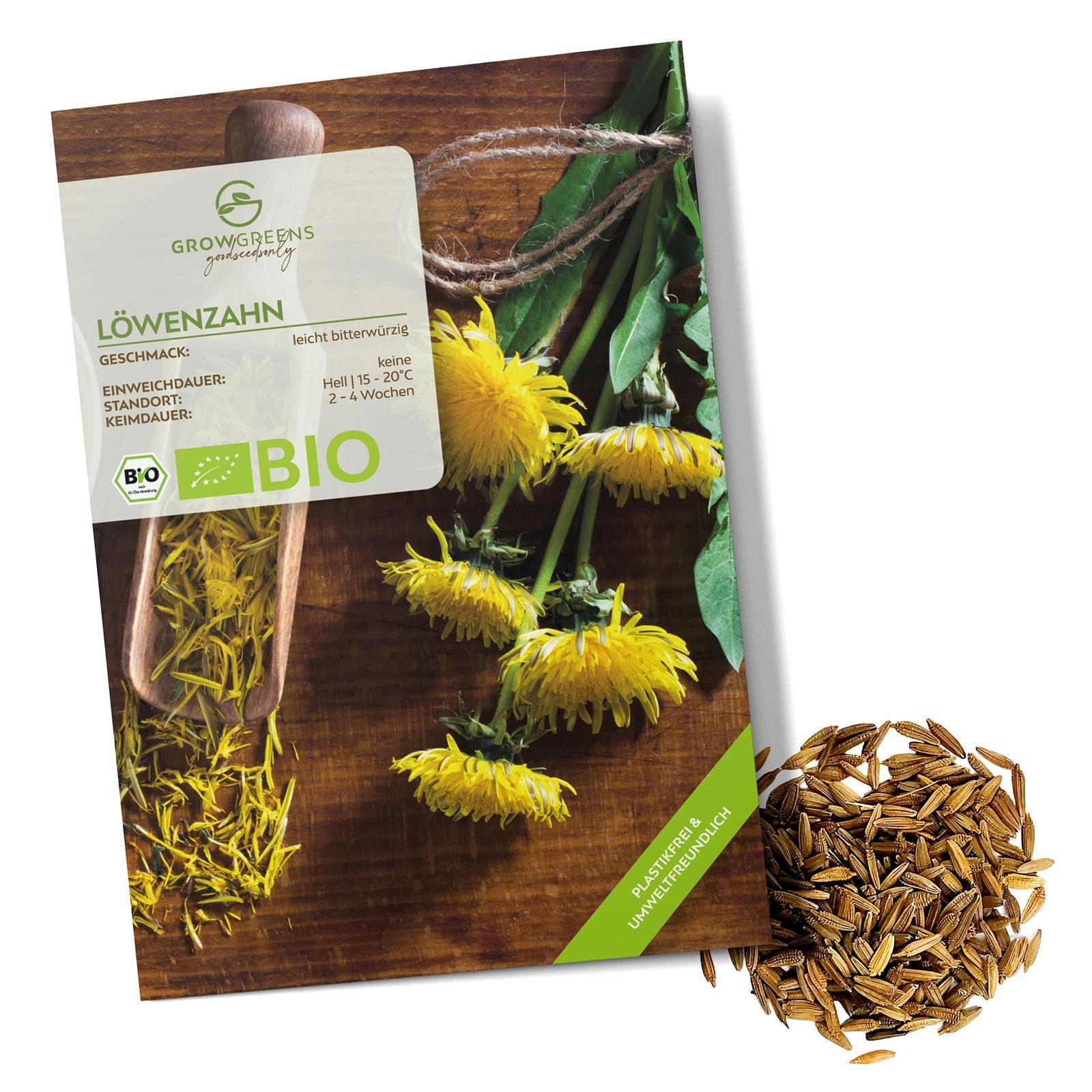 Kräutersamen BIO Löwenzahn Samen - Küchenkräuter Saatgut aus bio. Anbau (400 Korn)