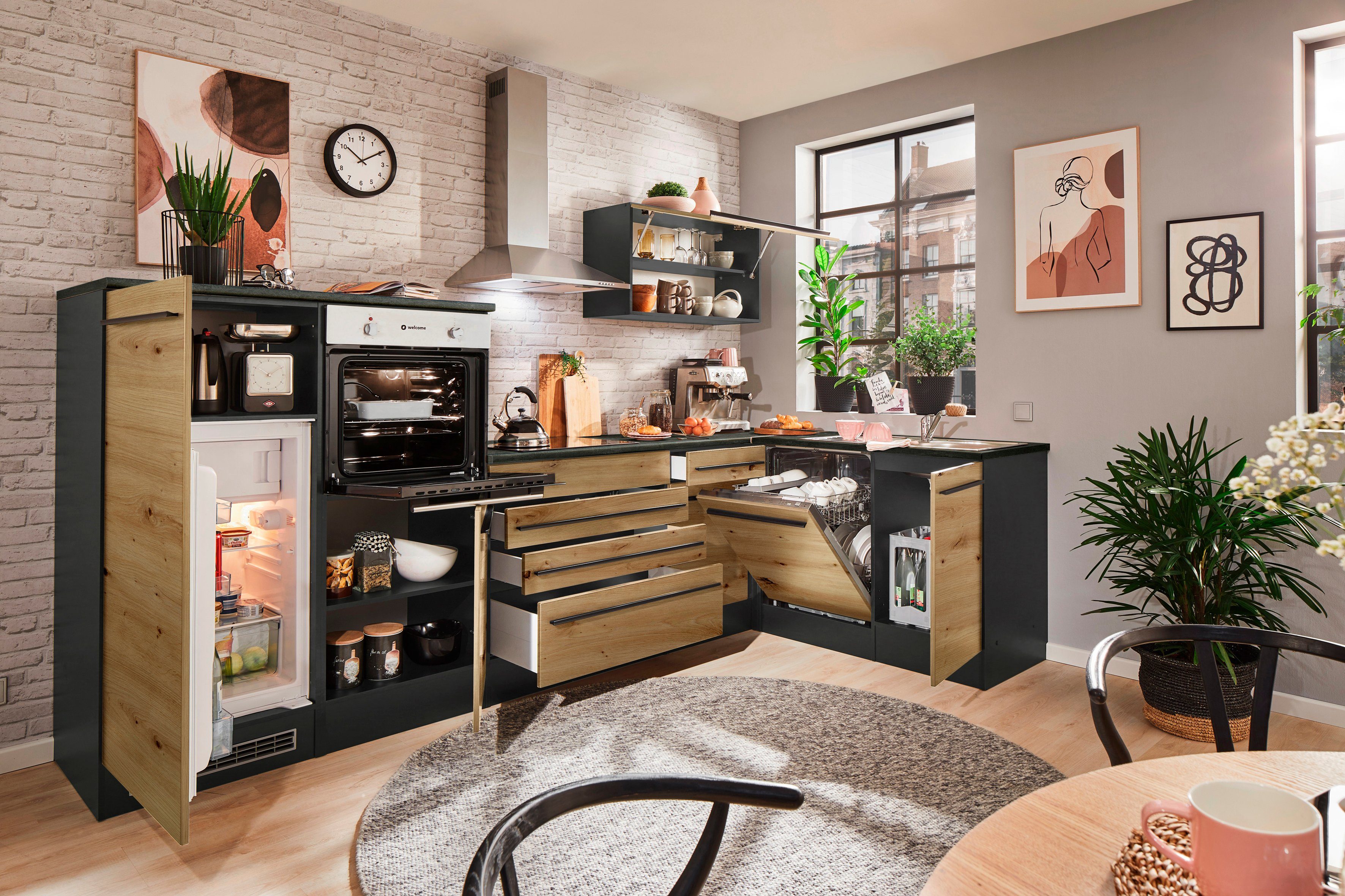 BASIC by Balculina Winkelküche Jazz, Stellbreite 320/175 cm, wahlweise mit E-Geräten