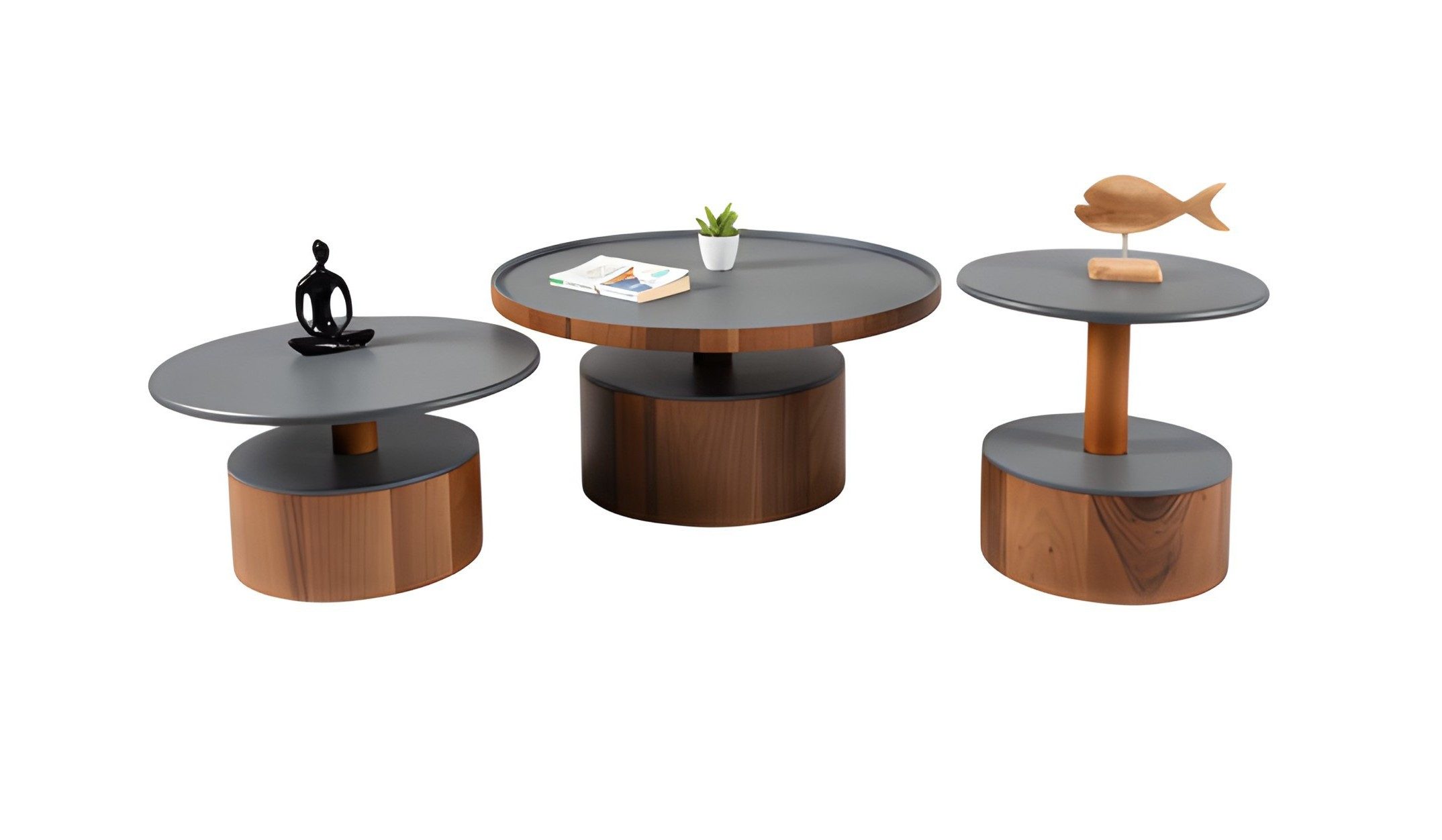 Xlmoebel Satztisch Stilvoller moderner Beistelltisch 3-teilig für Wohnräume (Beistelltisch-Set, 3-St., 3-teilig), Made in Europa