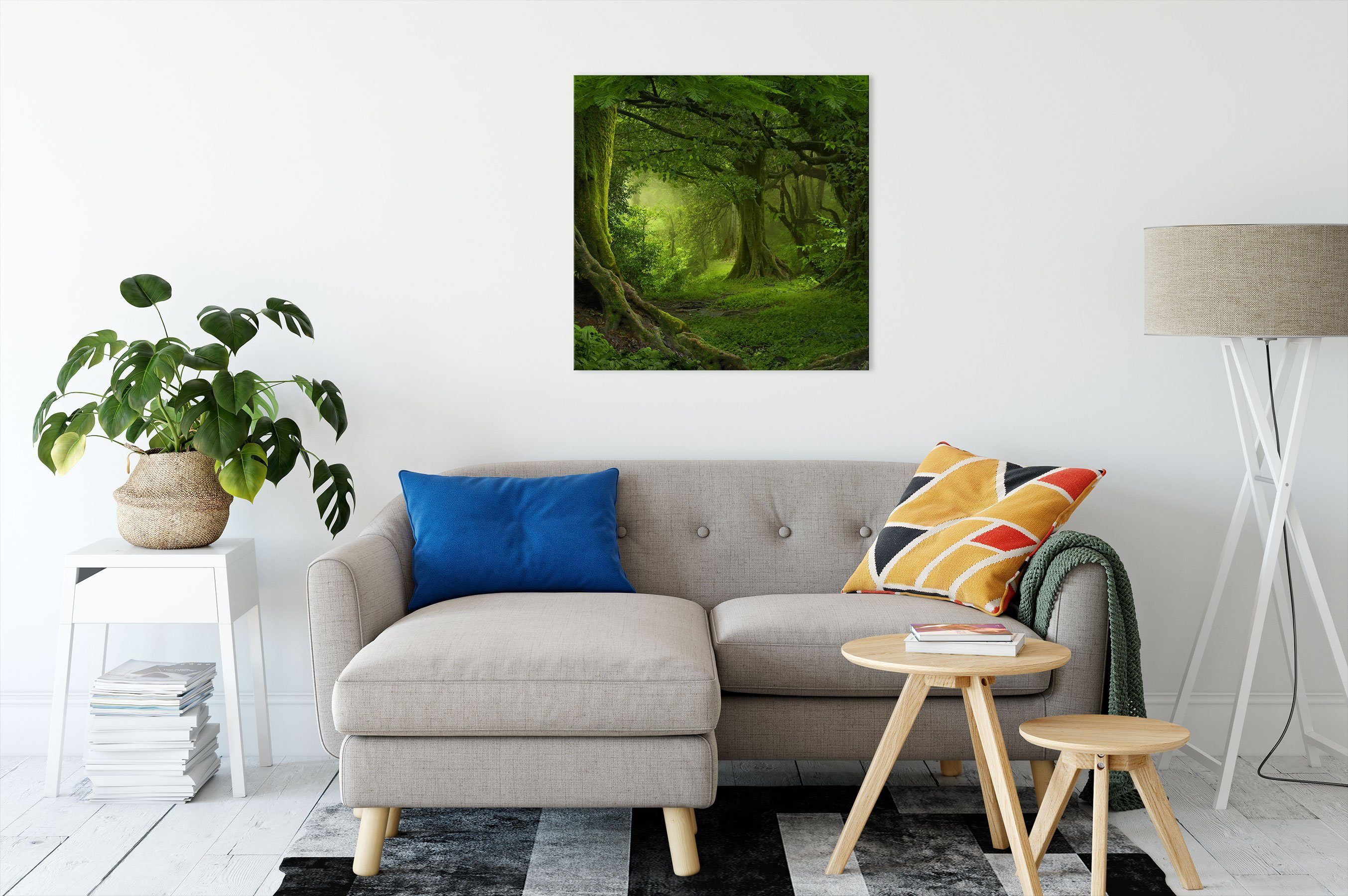 inkl. Dschungel im Leinwandbild Leinwandbild Regenwald, fertig bespannt, St), Zackenaufhänger Dschungel Regenwald Pixxprint im (1