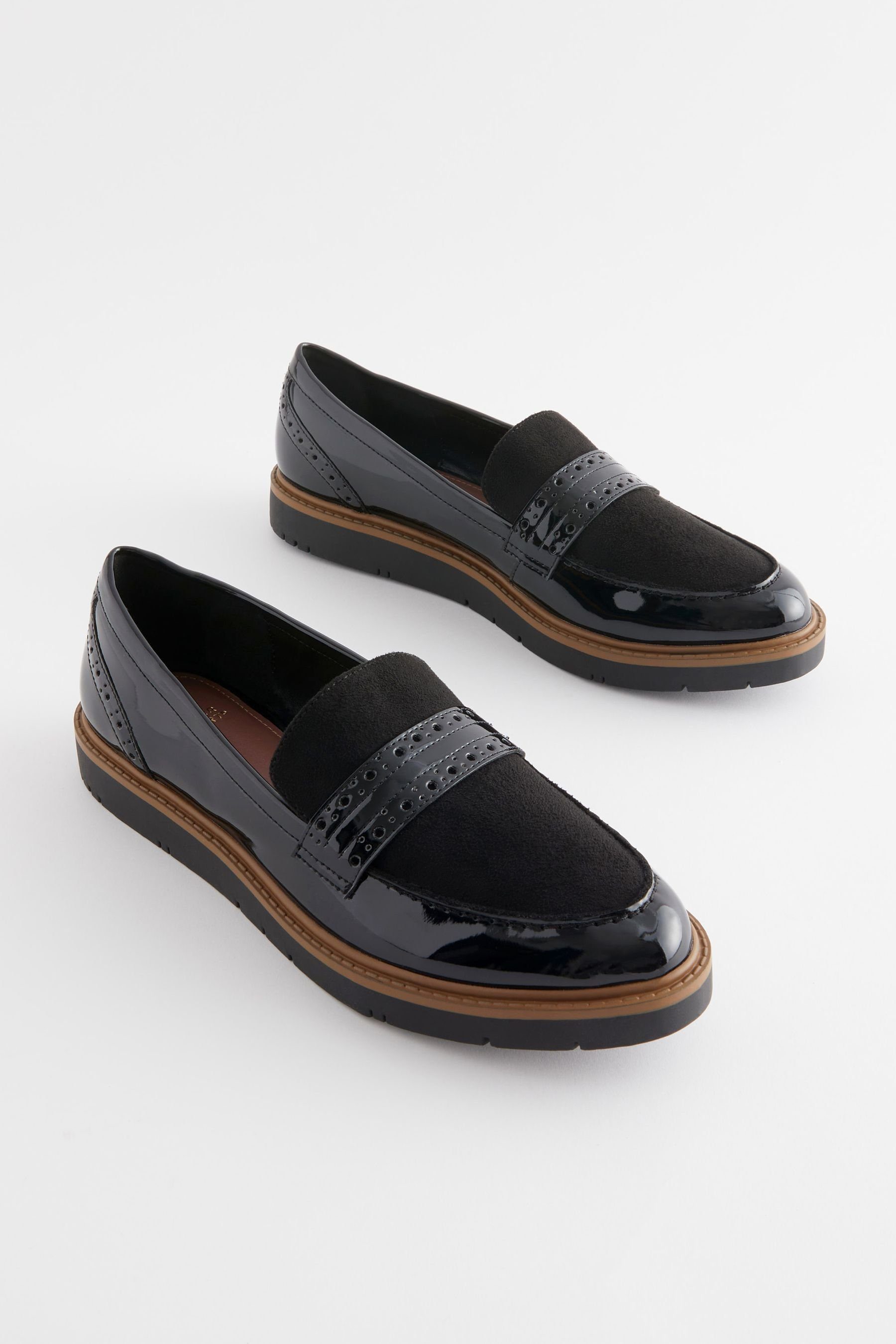 Next Forever Comfort® mit Loafer Budapester Black dicker Sohle (1-tlg)