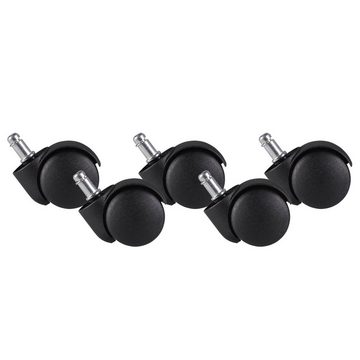 KADIMA DESIGN Stuhlrolle Premium Teppichbodenrollen für Bürostühle, 5er Set, Schwarz