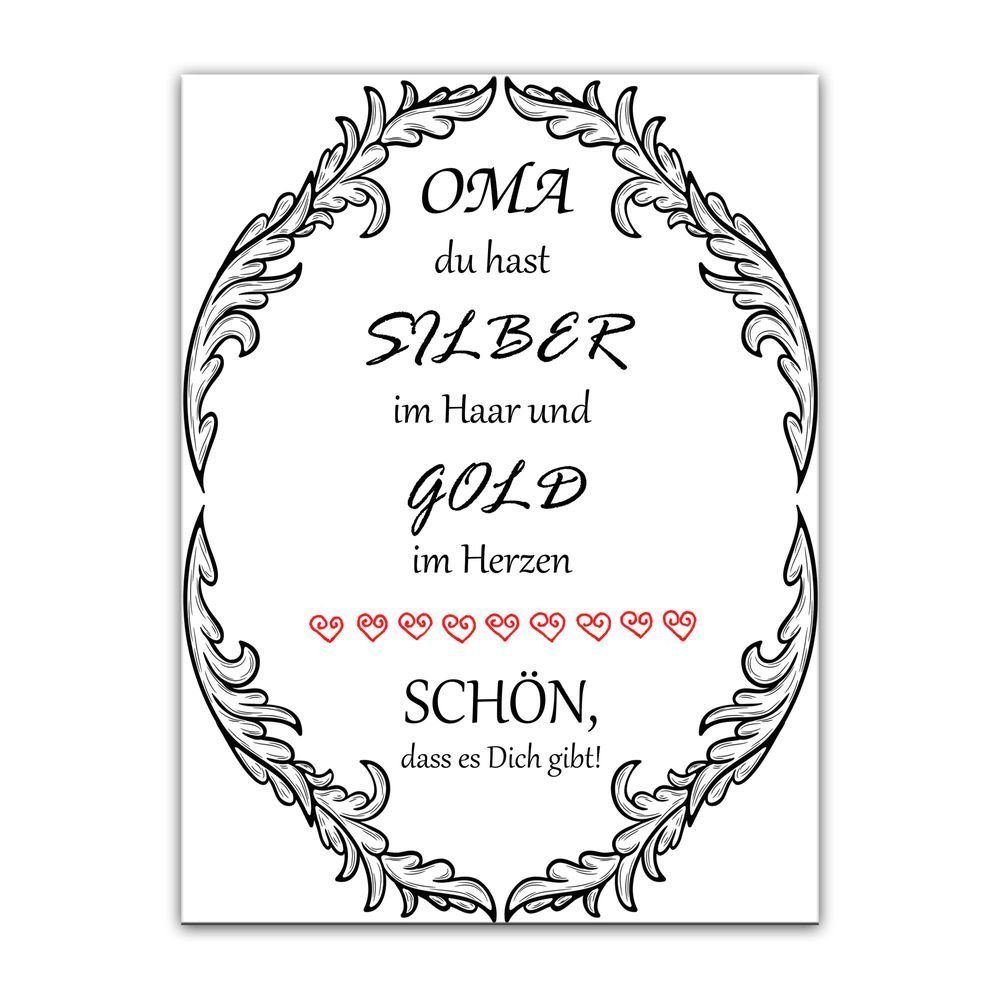Bilderdepot24 Leinwandbild, Leinwandbild mit Spruch Oma online kaufen