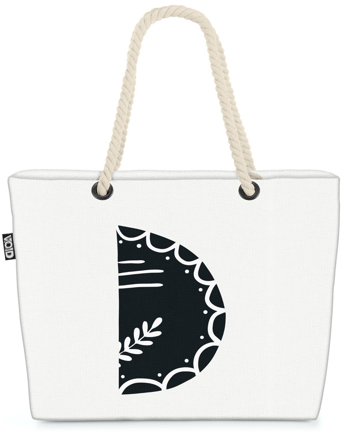 VOID Strandtasche (1-tlg), D Buchstaben Natur ABC Buchstaben Pflanzen Frühling Paare Pärchen Ini | Strandtaschen