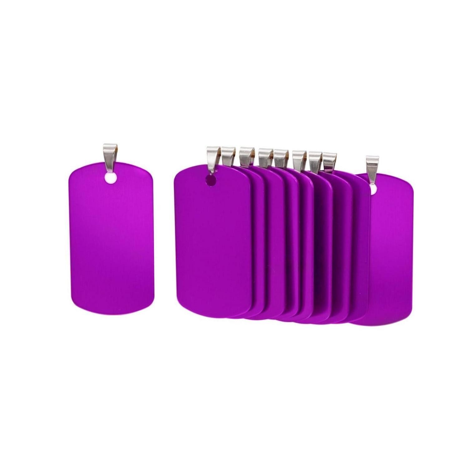 LuxusKollektion Dog Tag Anhänger Hundemarken Aluminium blanko violett 46x25mm 50Stk