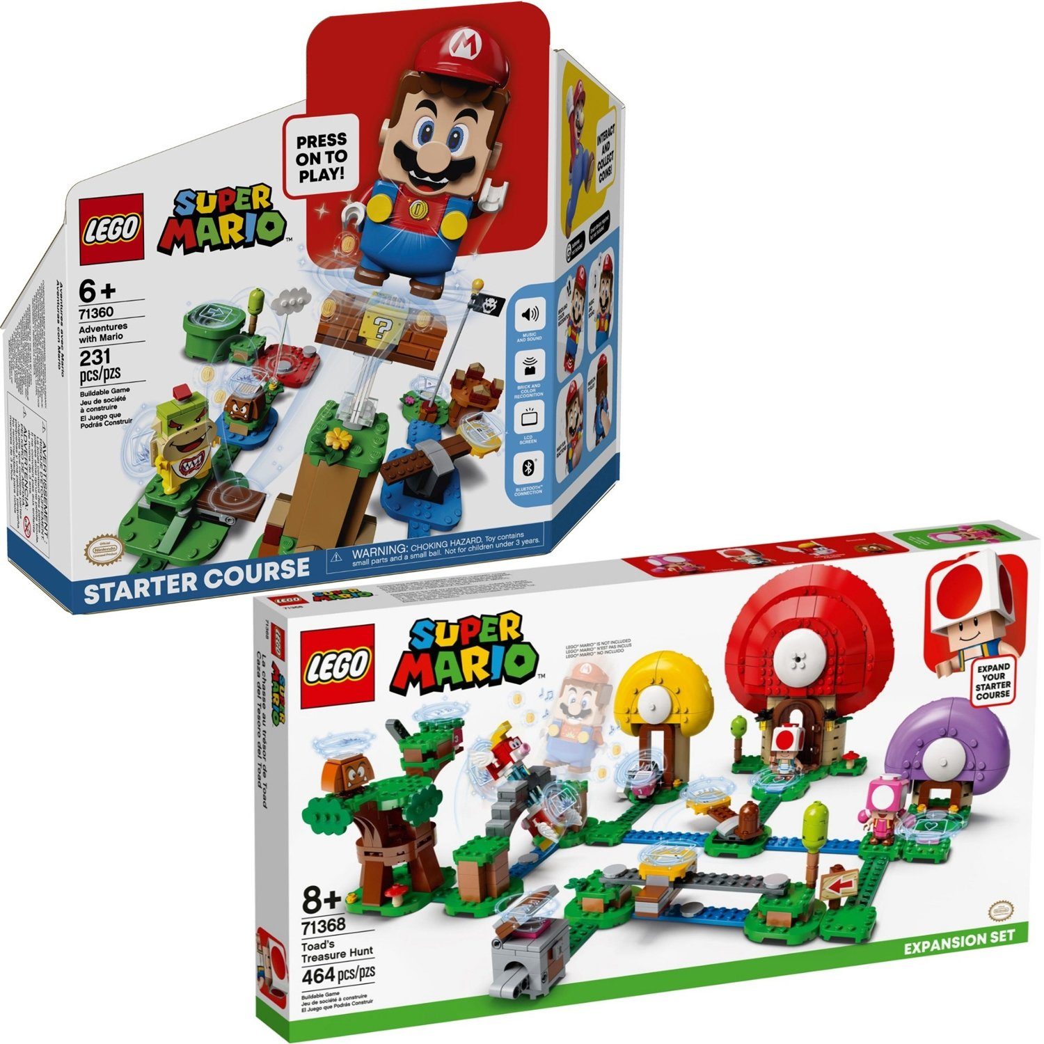 LEGO® Spielbausteine »71360 71368 Super Mario™ 2er Set Starterset+Toads  Schatzsuche«