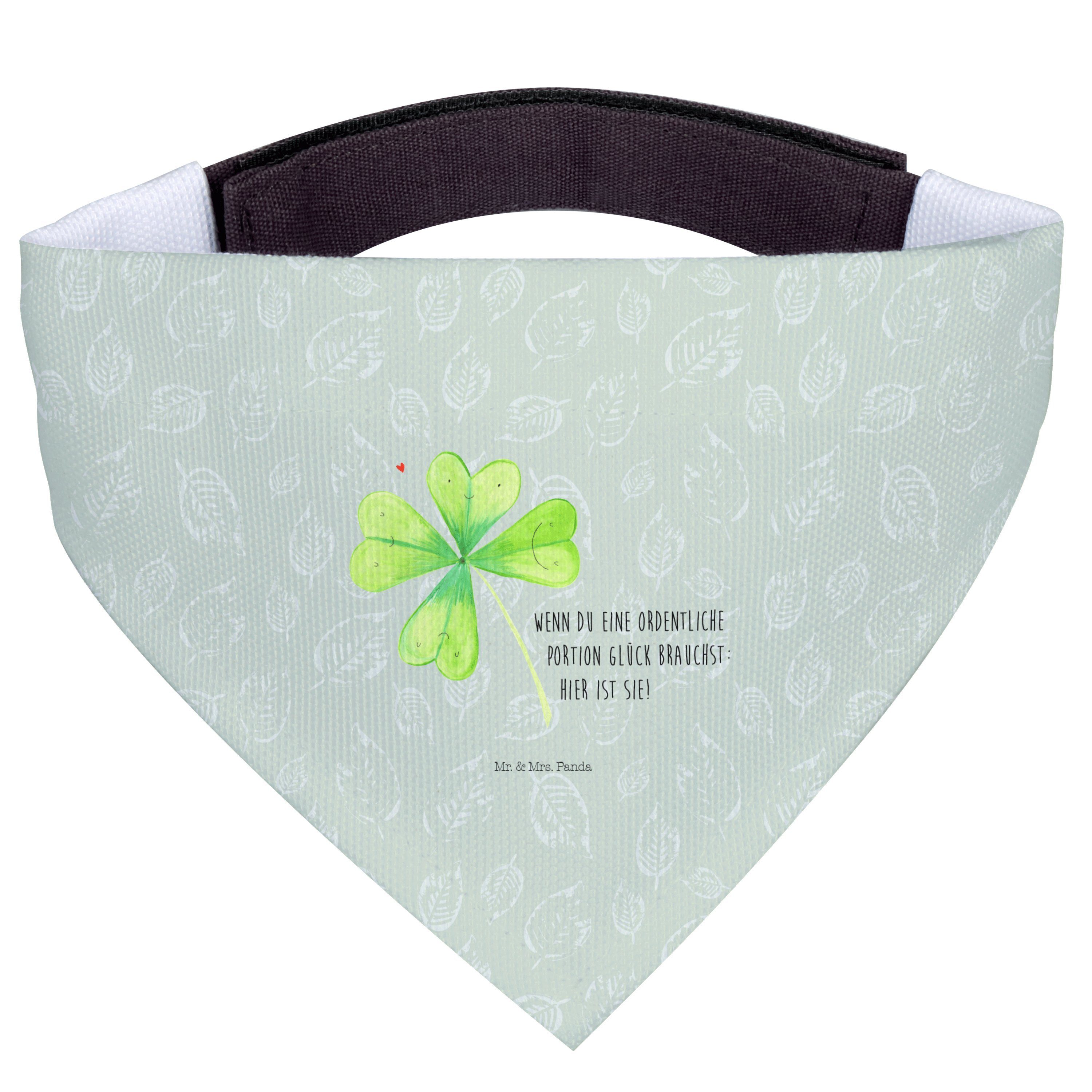 Mr. & Mrs. Panda Hundefliege Blume Kleeblatt, Tuch, Blattgrün, Halstuch, Motivation, Glück, Garten, Polyester, Geschenk Glück Glücksbringer