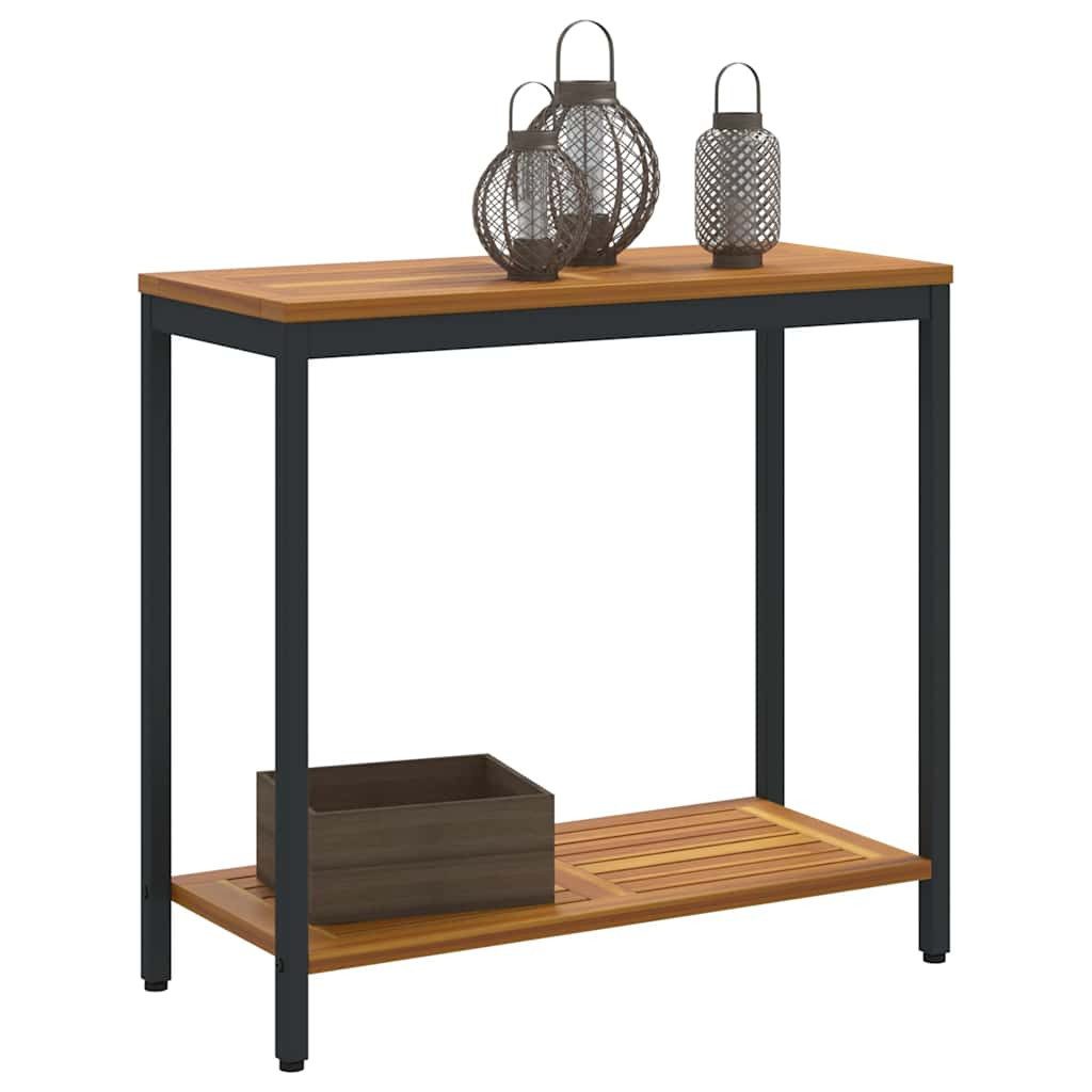 vidaXL Gartentisch Tisch für Outdoor Natürlich und Schwarz 80 x 35 x 75 cm (1-St)