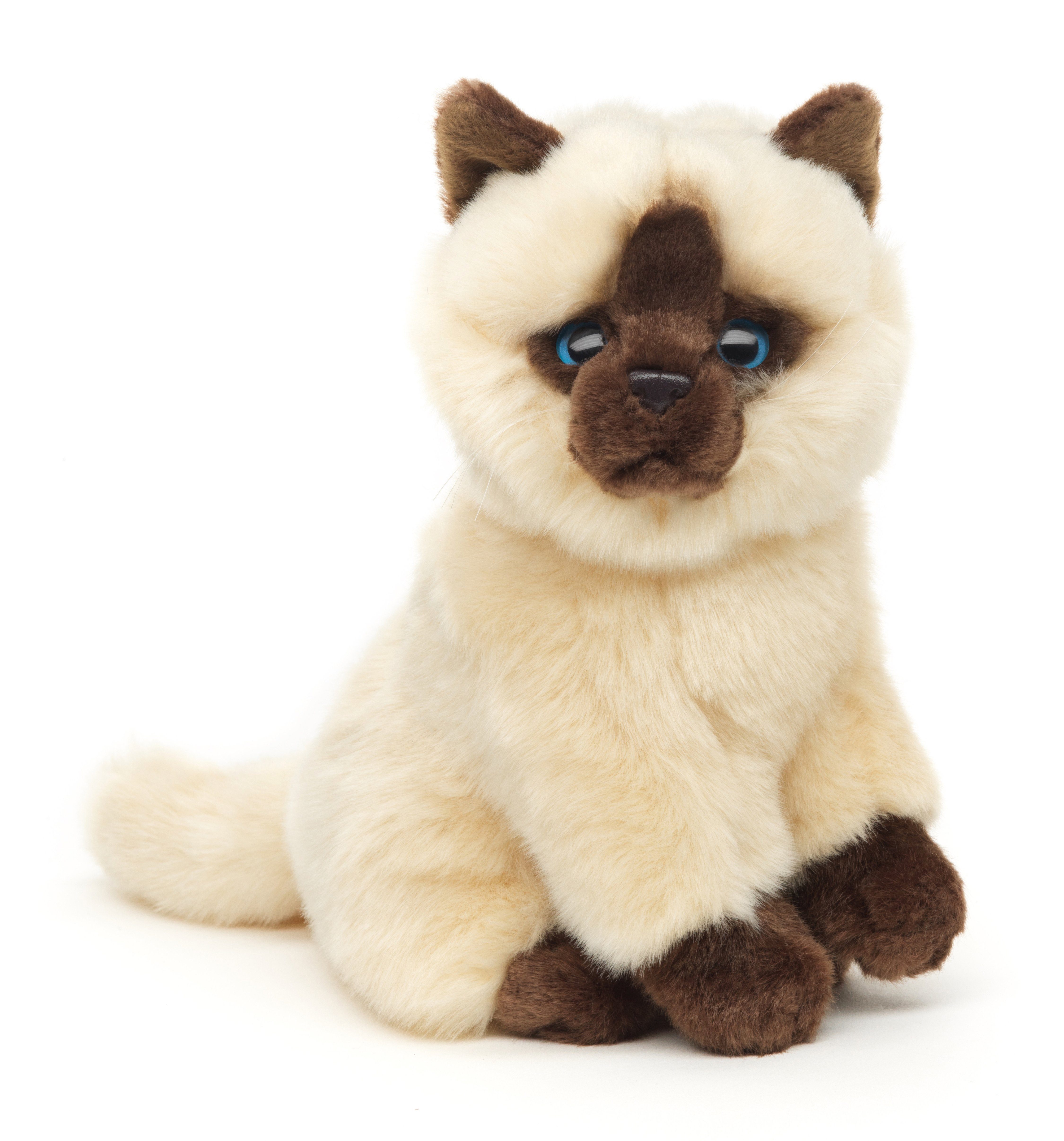 Uni-Toys Kuscheltier Katze, sitzend - versch. Fellfarben - Höhe 21 cm - Plüsch, Plüschtier, zu 100 % recyceltes Füllmaterial