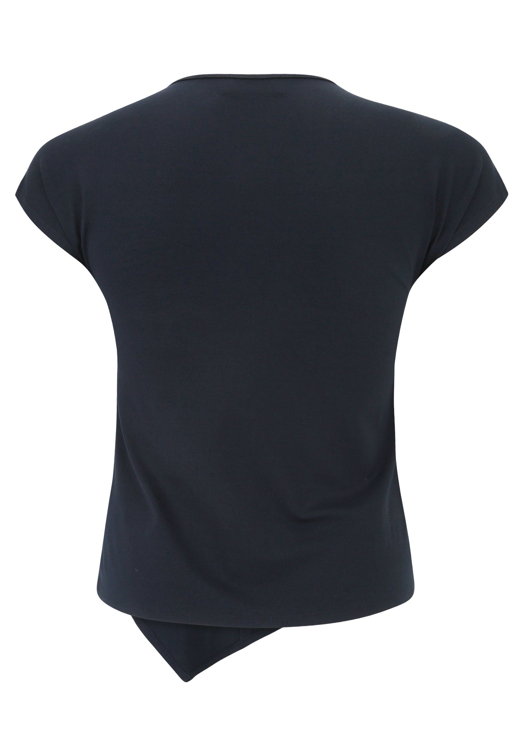 T-Shirt ultramarinblau Saum Doris mit asymmetrischem Streich