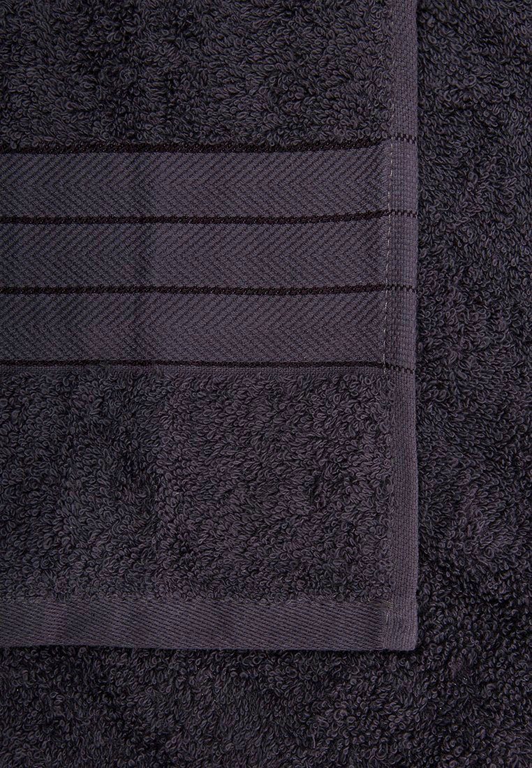 good morning Badetuch Uni Towels, (2-St), Frottier Rand mit gewebtem anthrazit
