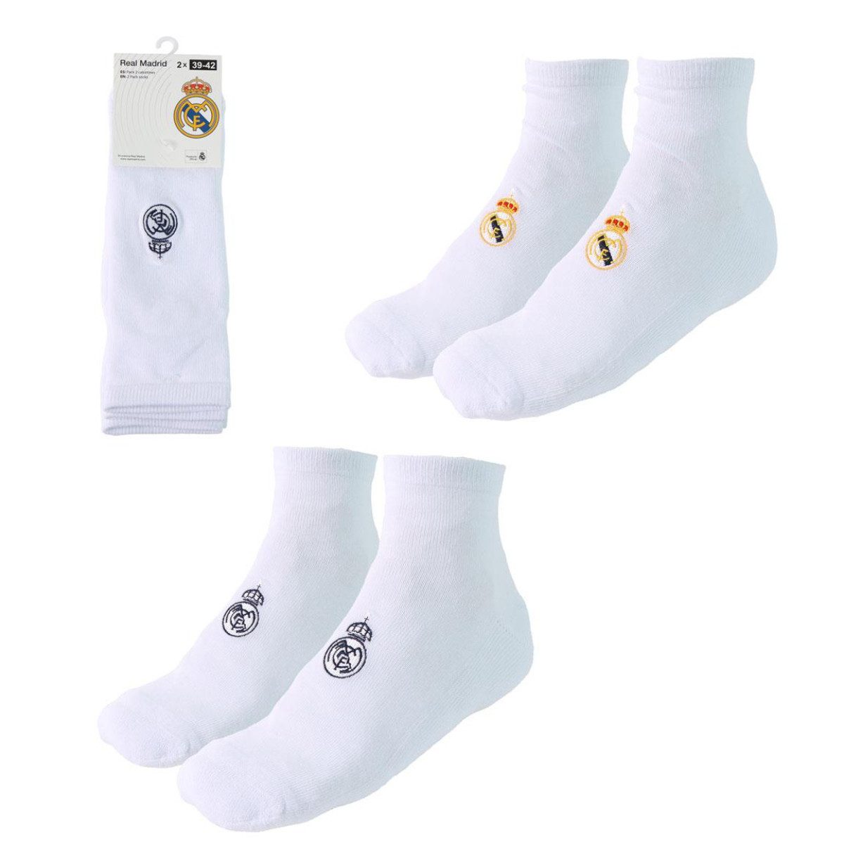 Real Madrid Socken 2er Pack Herren Baumwollsocken Freizeitsocken Alltag
