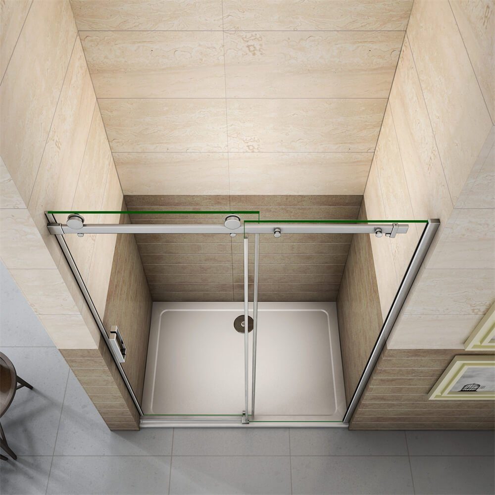 duschspa Dusch-Schiebetür Duschabtrennung Duschkabine Schiebetür Dusche Nischentür 8mm NANO Glas, 100x195 cm, Einscheibensicherheitsglas, Sicherheitsglas, (Set) – Bild 4 von 5