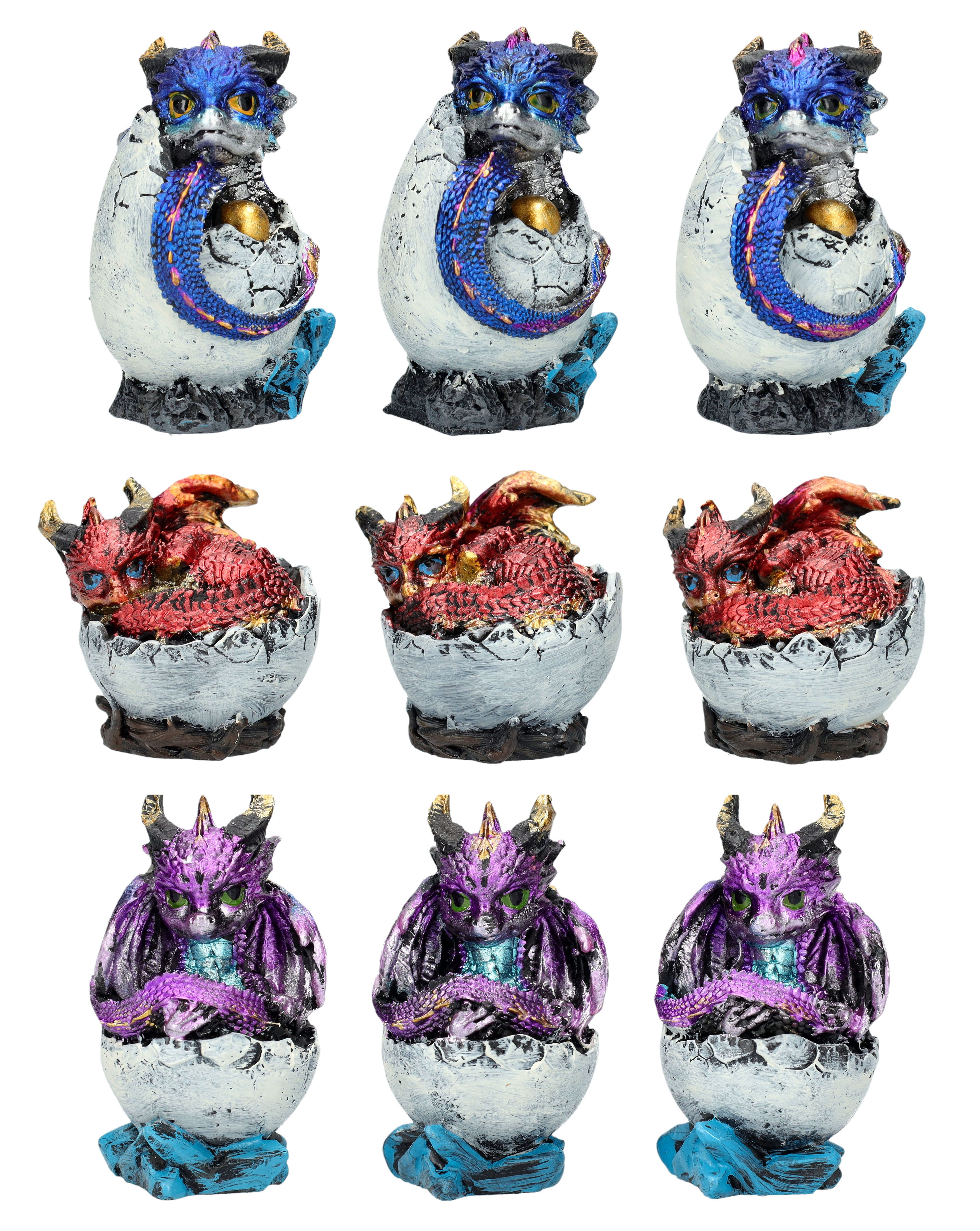 Figuren Shop GmbH Fantasy-Figur Drachenfiguren schlüpfend 9er Set - Teuflische Babys - Fantasy Deko
