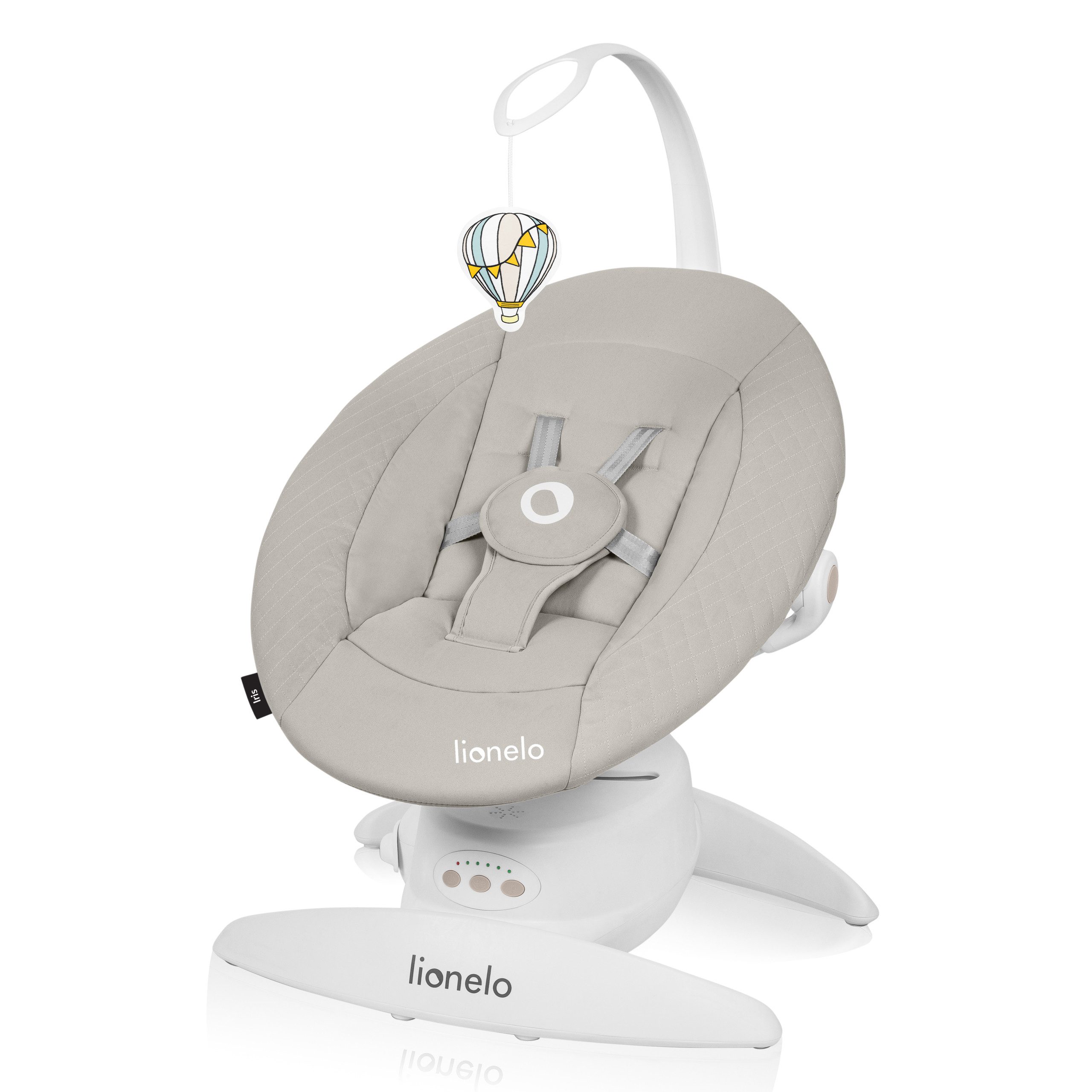 lionelo Babywippe IRIS, 360 Grad/ ab Geburt/12 Wiegenlieder/leicht und leise