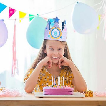 Coonoor Fleecemütze Geburtstagskrone Kinder,mit auswechselbaren Zahlen von 0-9