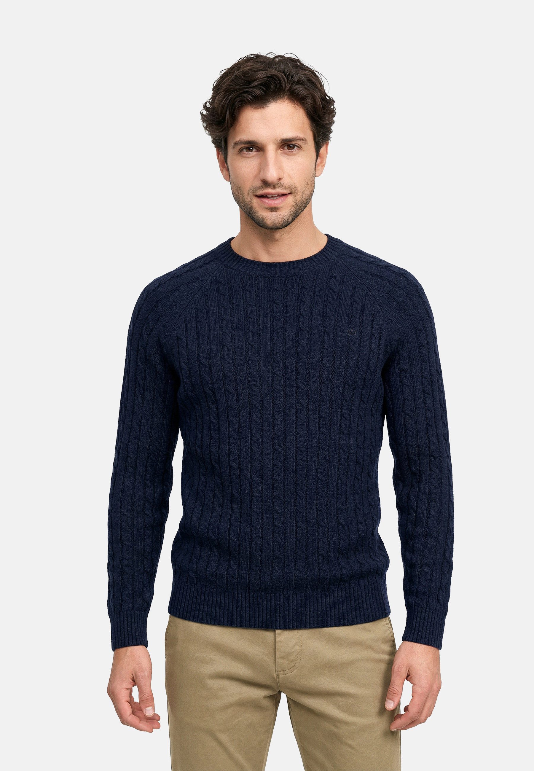 Kronstadt Strickpullover Herren KSFlynn Strickpullover Herrenpullover Strickpullover mit zeitlosem Zopfmuster