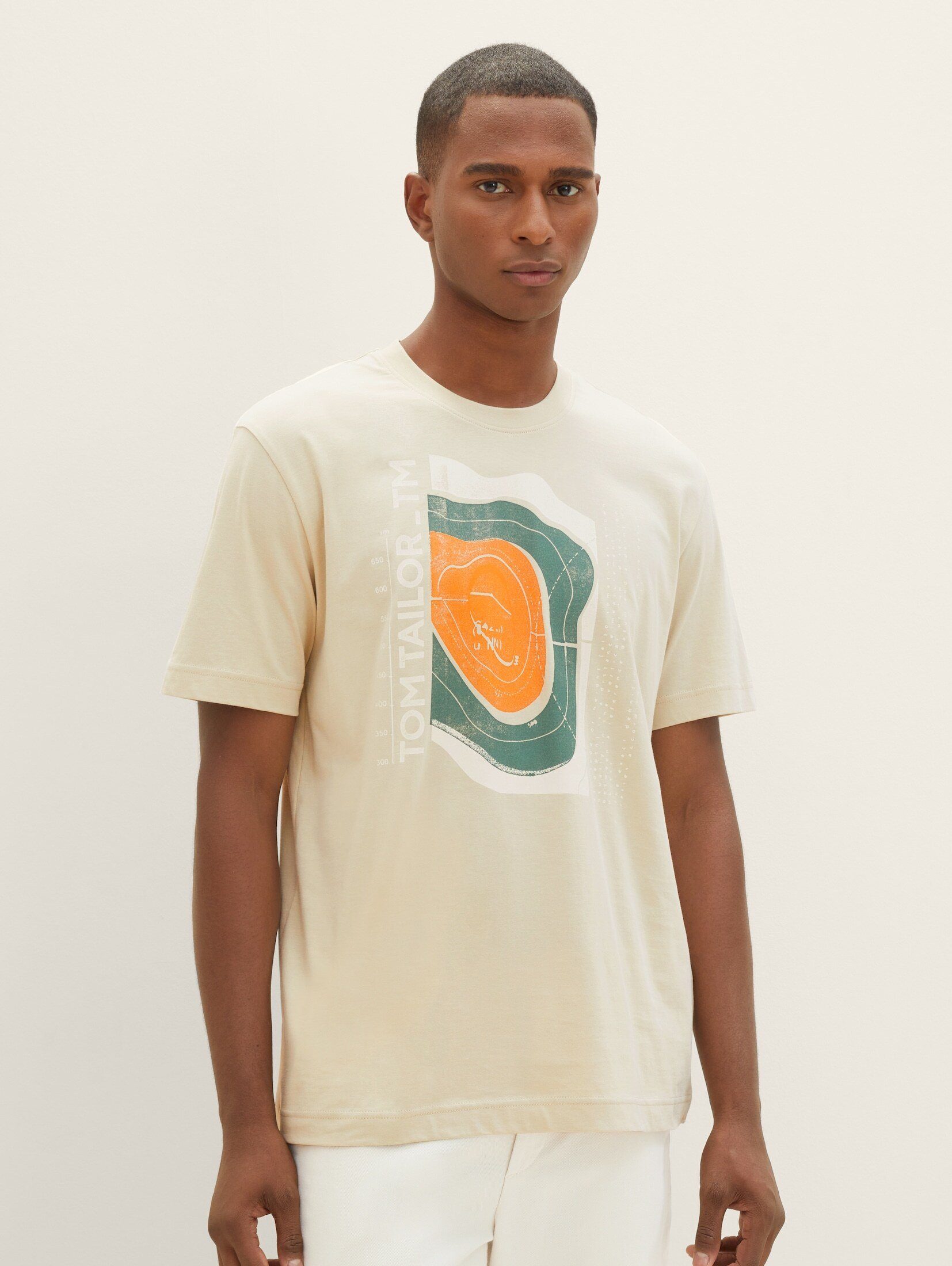 TOM TAILOR T-Shirt mit Print T-Shirt alfalfa beige
