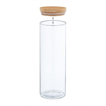 relaxdays Vorratsglas 4er Set Vorratsgläser mit Deckel 1600 ml, Glas