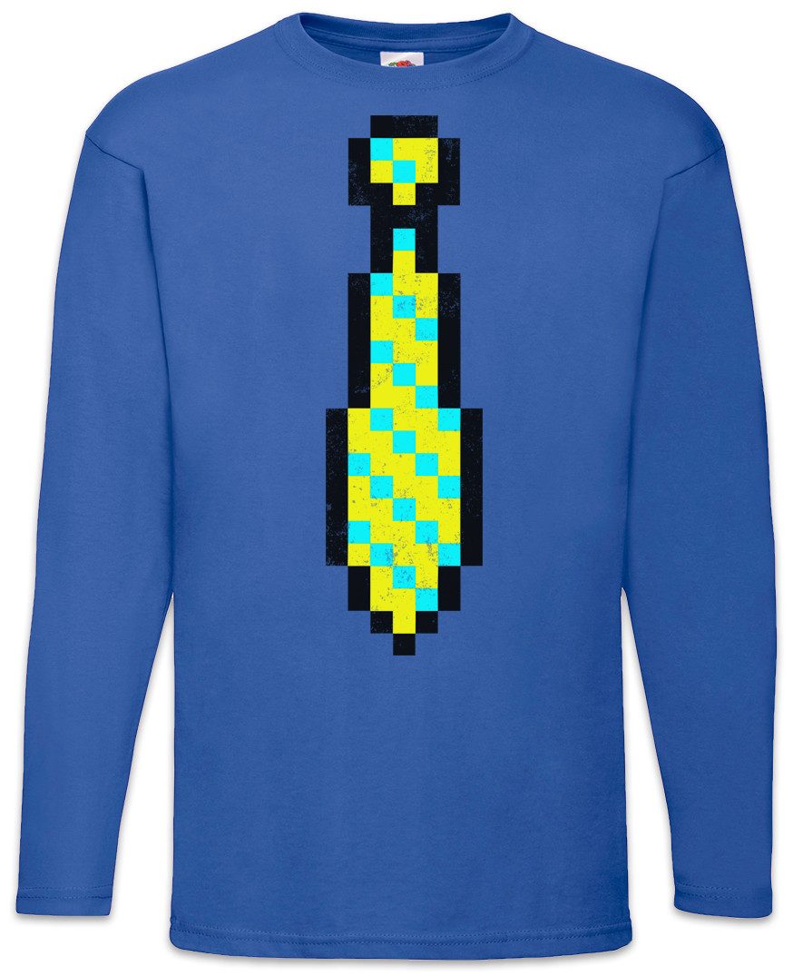 Langarmshirt Pixel Tie Langarm T-Shirt Krawatte Anzug Suit Karneval Fasching Kostüm