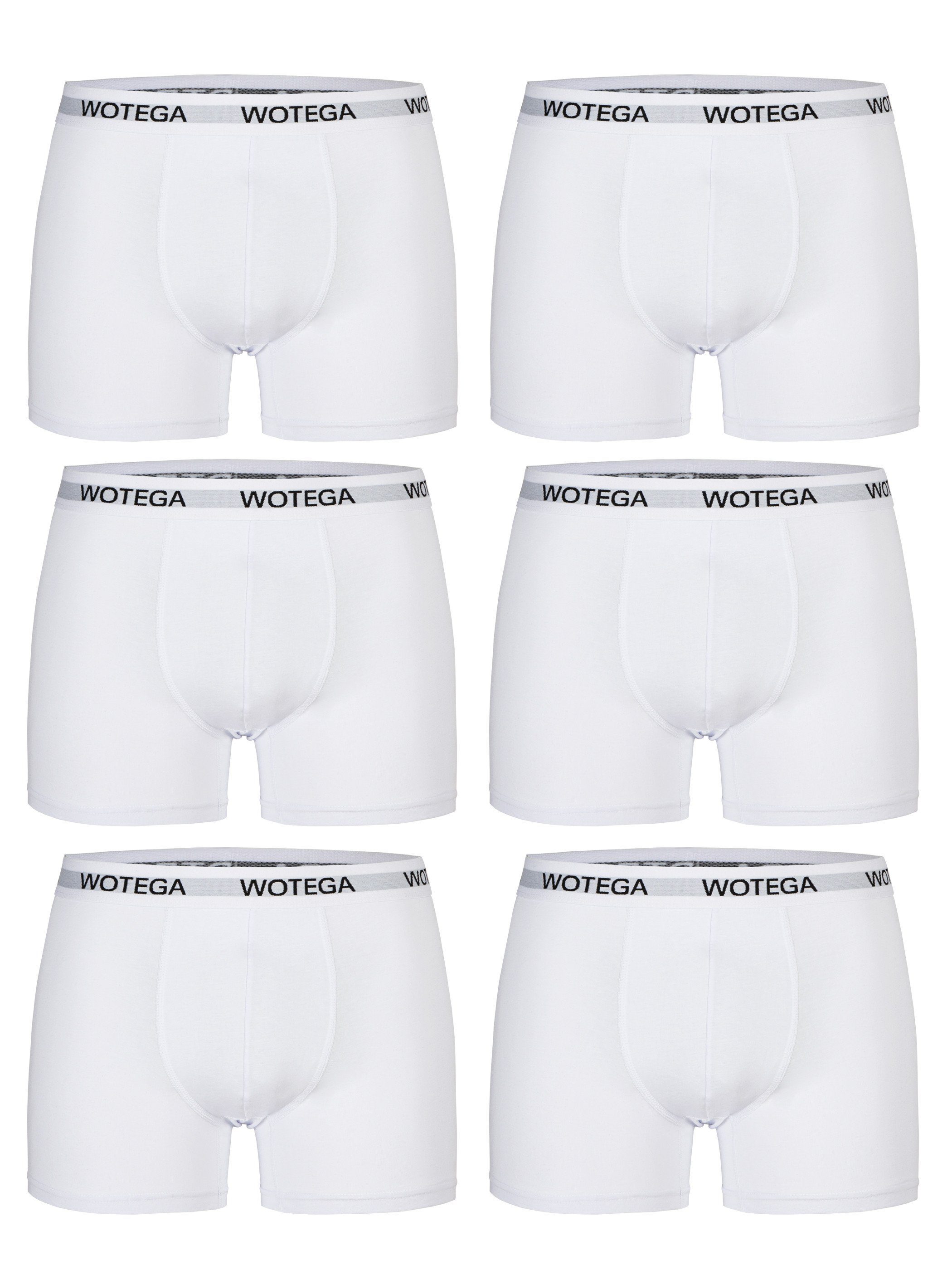 WOTEGA Boxershorts Joe (Spar-Packung, 6er-Pack) bequeme Baumwoll Unterhosen im 6er Pack Weiß (Brilliant White 114001)