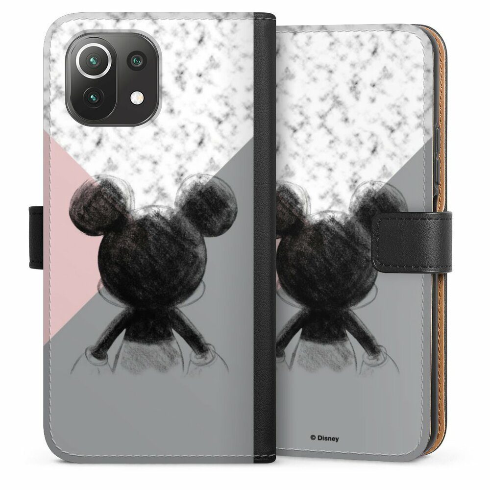 DeinDesign Handyhülle Disney Marmor Mickey Mouse Mickey Mouse Scribble, Xiaomi  Mi 11 Lite 5G Hülle Handy Flip Case Wallet Cover
